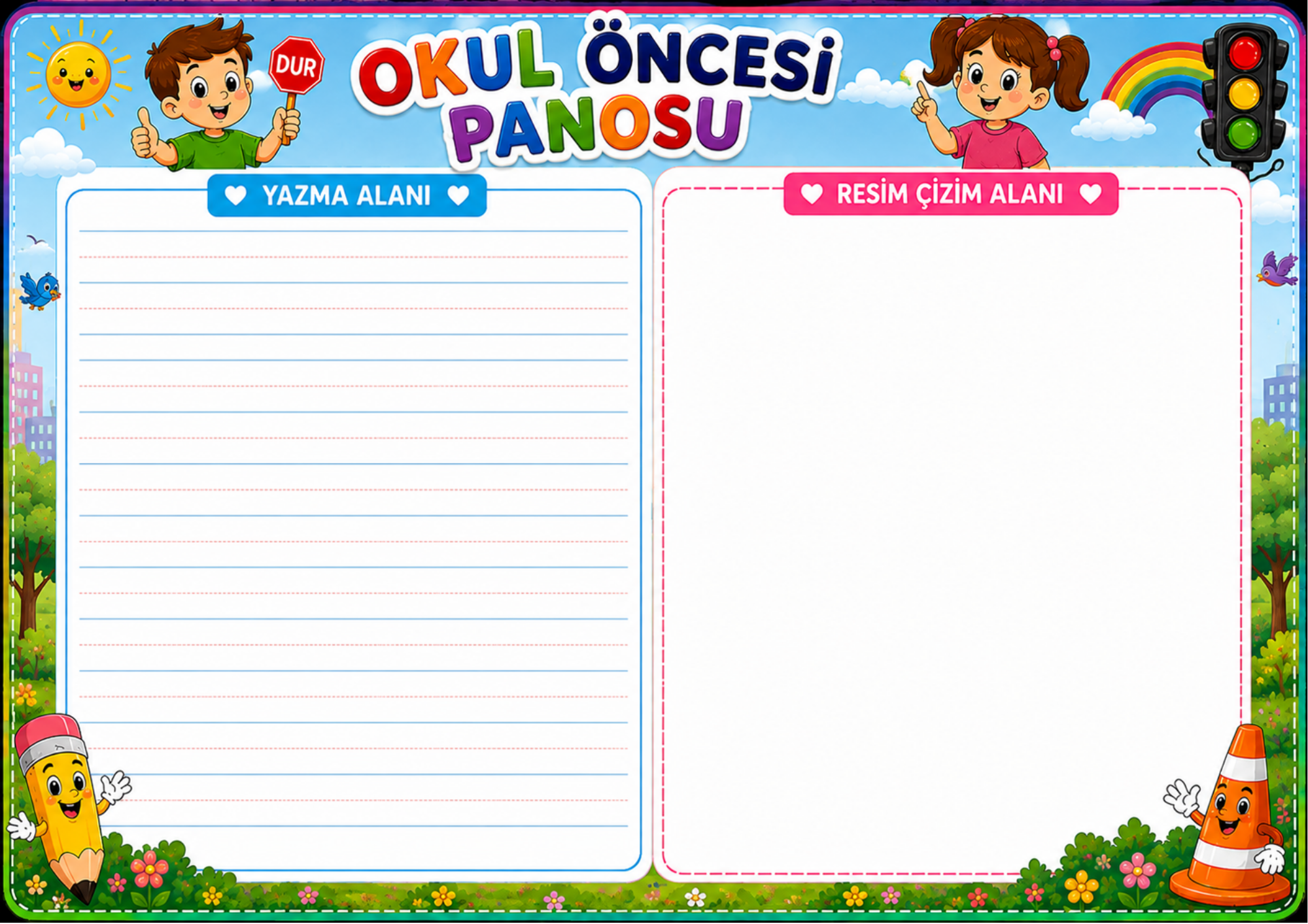 OKUL ÖNCESİ PANOSU – Spiralli Büyük Boy Kitap | A3 Boyut | Silinebilir Kalem İlaveli