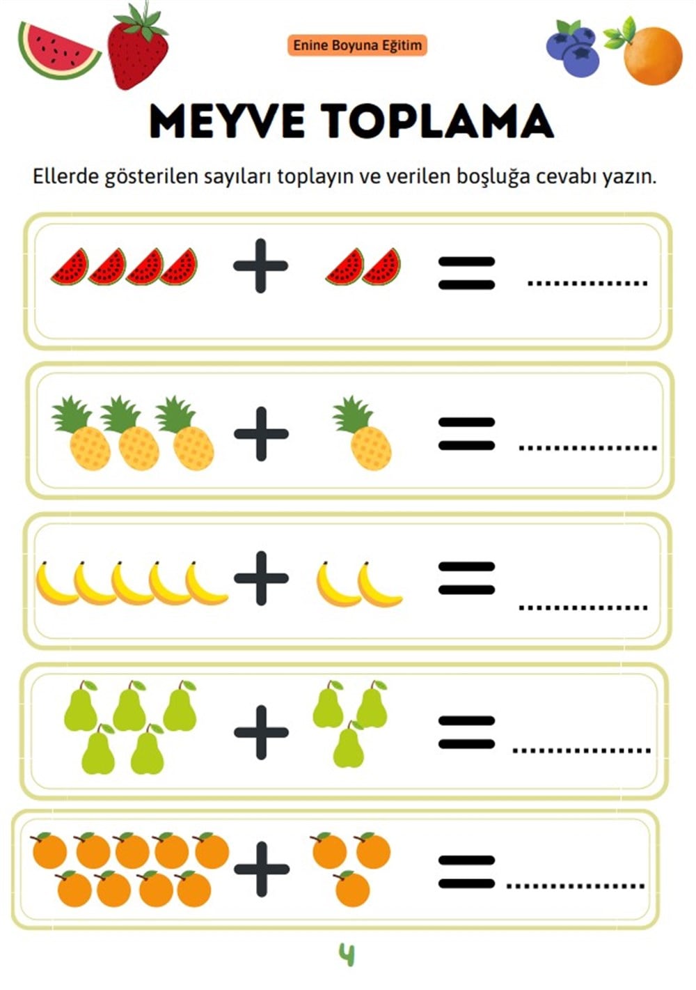 Okul Öncesi Pratik Matematik Kitabı 