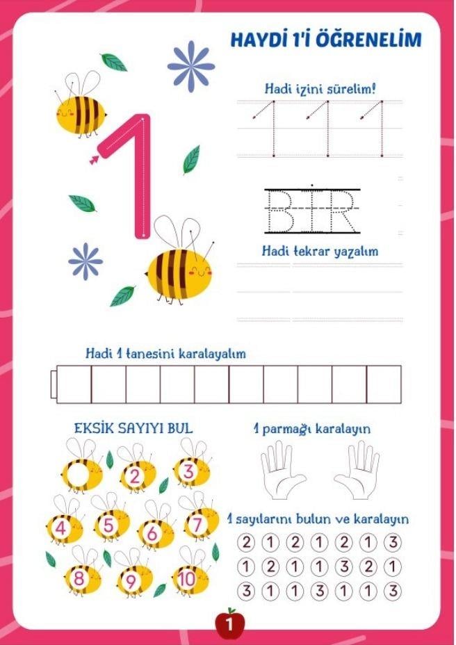 Okul Öncesi Sayılar YAZ-SİL Kitabı (Türkçe-İngilizce)