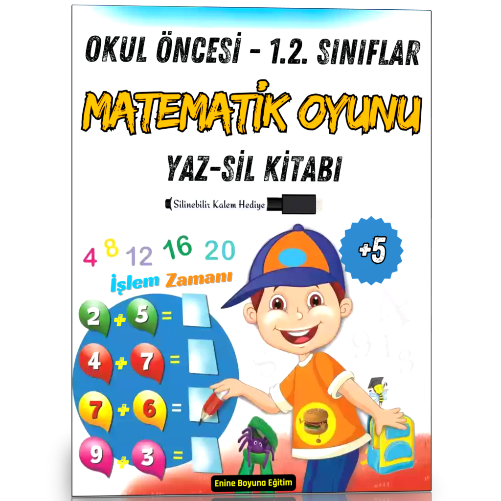 Okul Öncesi ve 1.2. Sınıflar Matematik Oyunu Yaz-SİL Kitabı