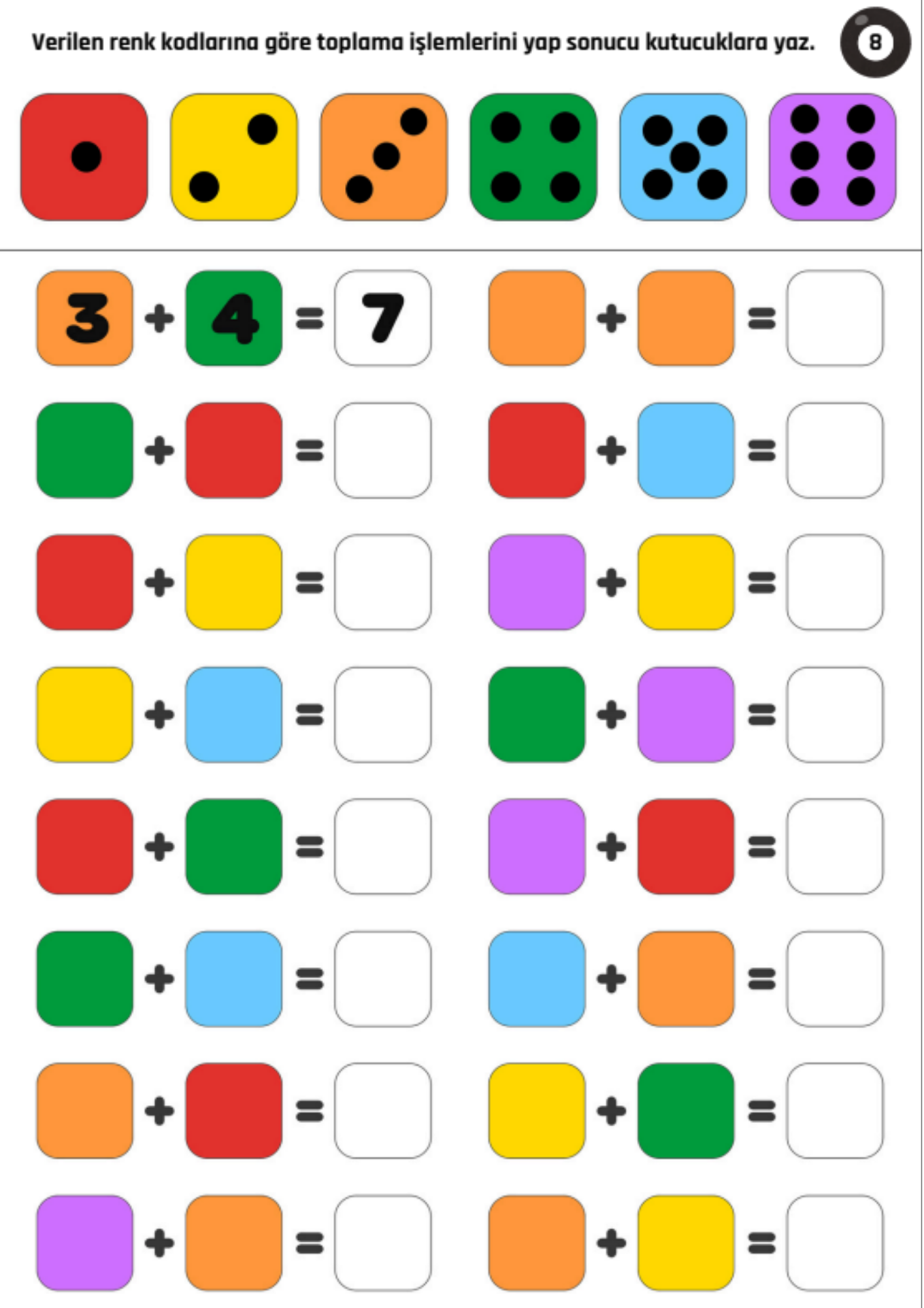 Okul Öncesi ve Birinci Sınıflar İçin Enine Boyuna Matematik Seti
