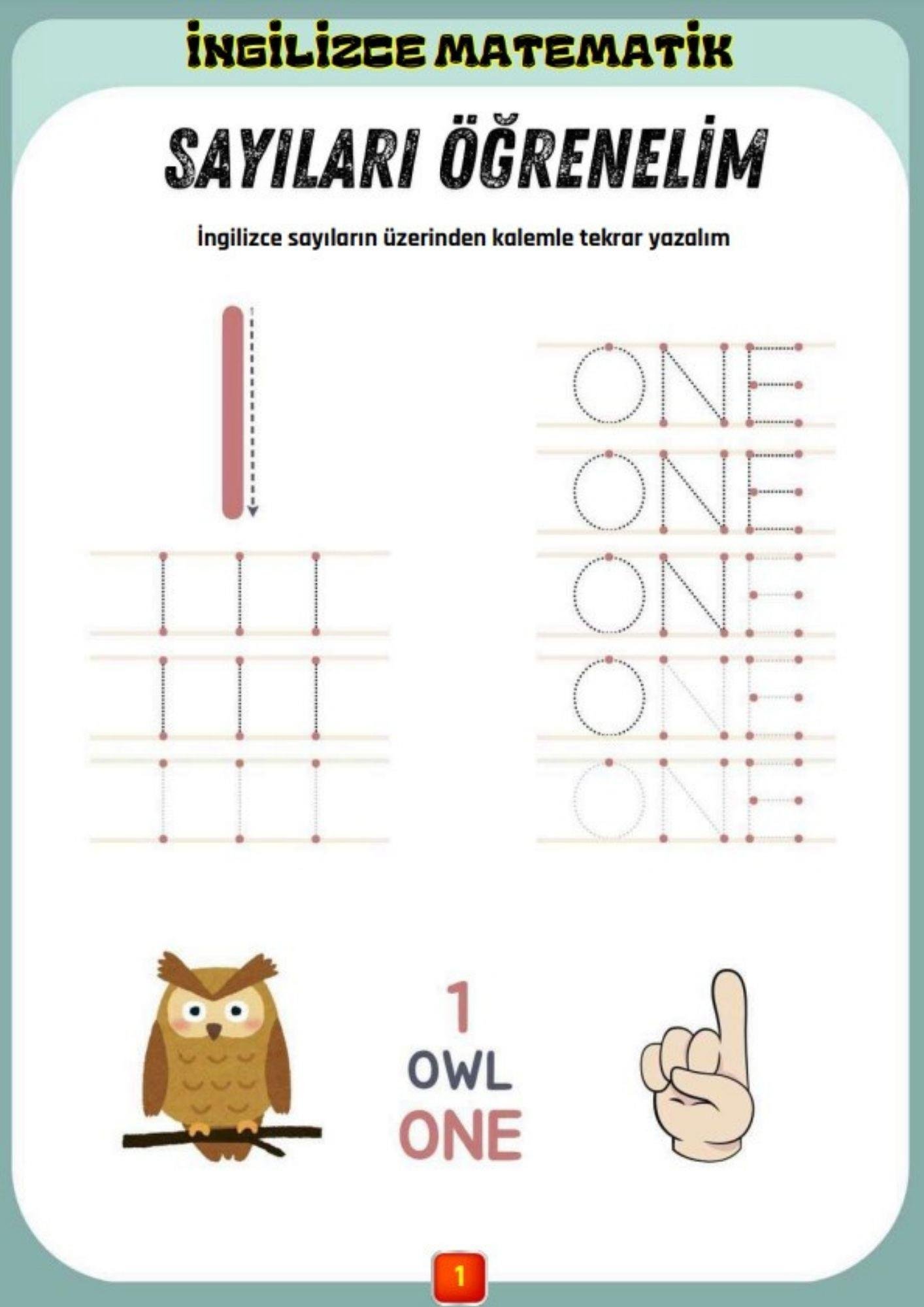 Okul Öncesi ve Birinci Sınıflar İngilizce Matematik YAZ-SİL