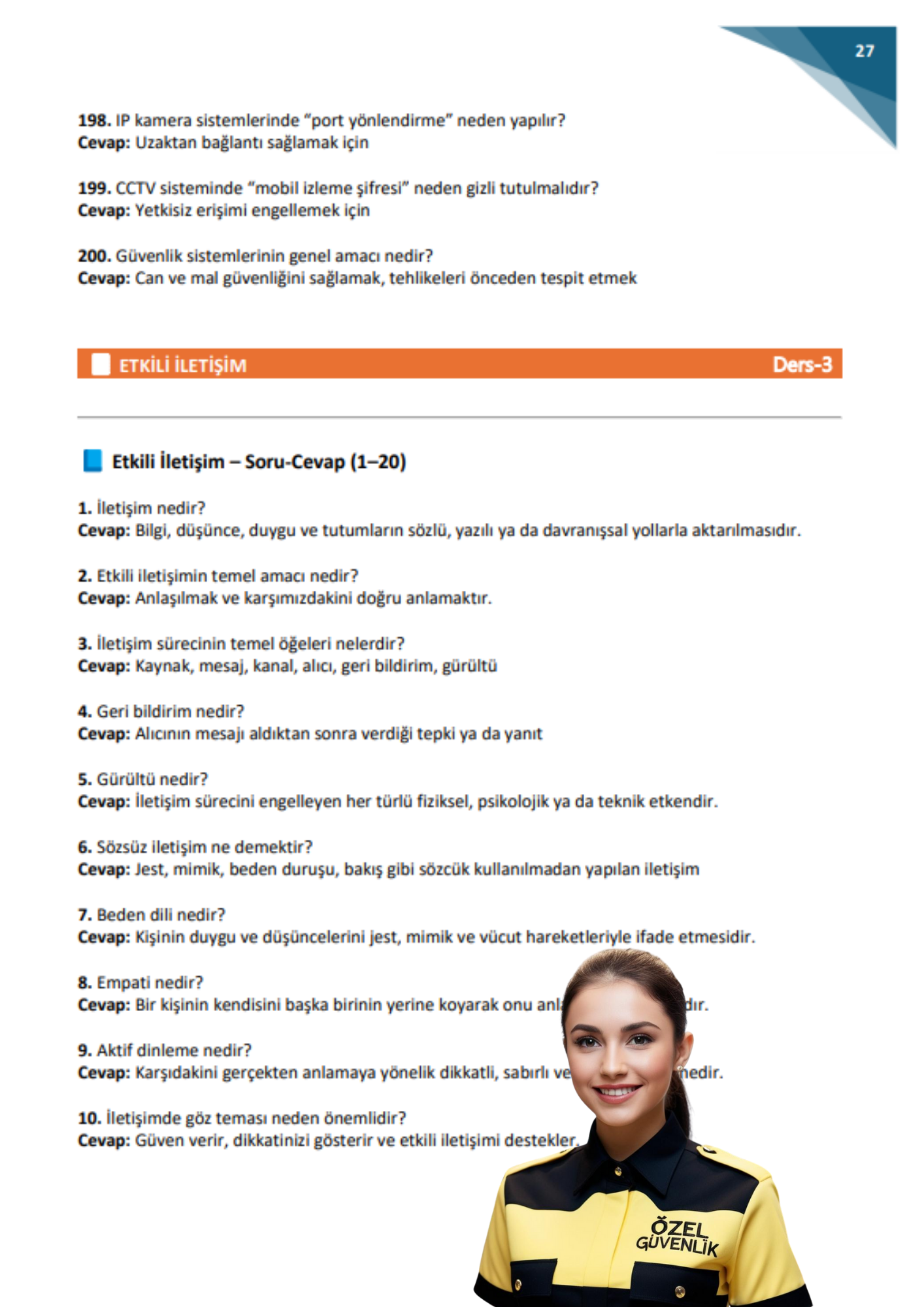 Özel Güvenlik Sınavı Soru-Cevap Kitabı (Soru Cevapla Konu Anlatımı)