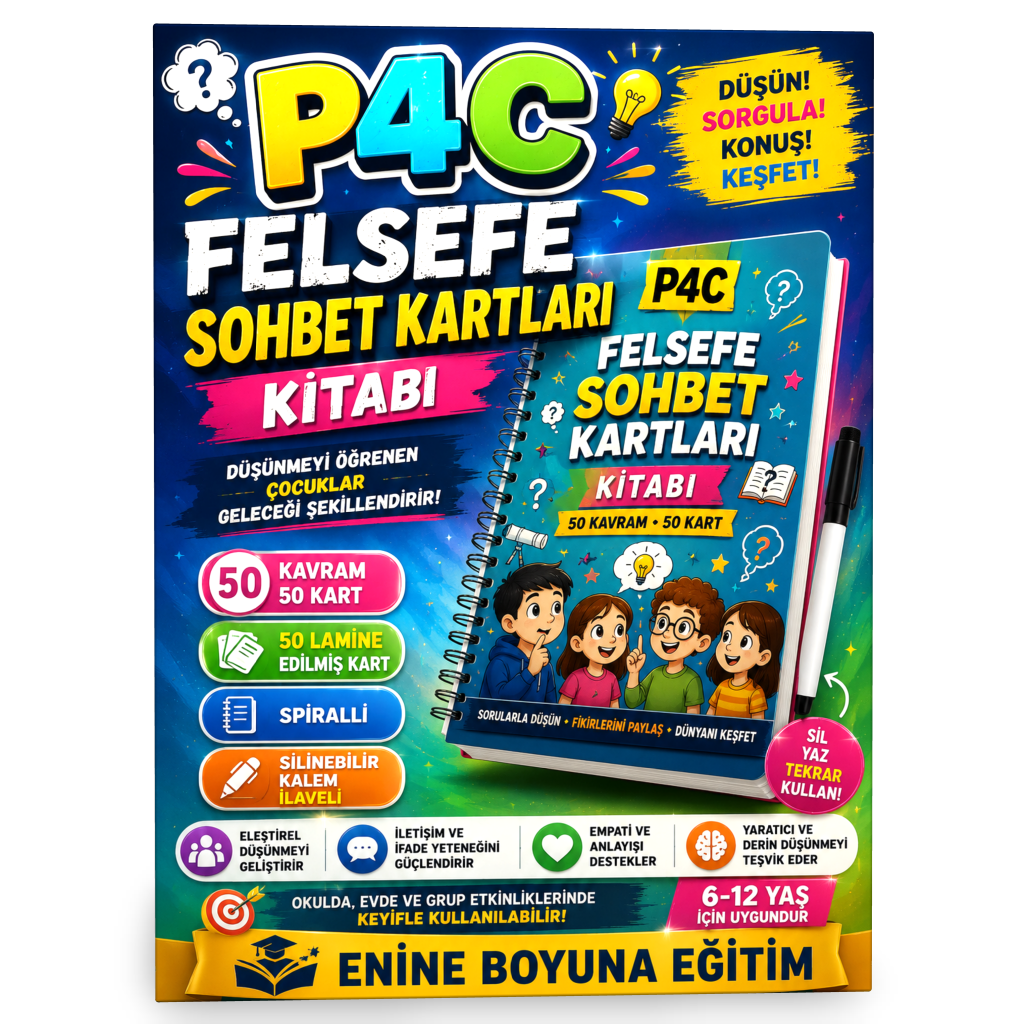 P4C Felsefe Sohbet Kartları Kitabı (Spiralli)