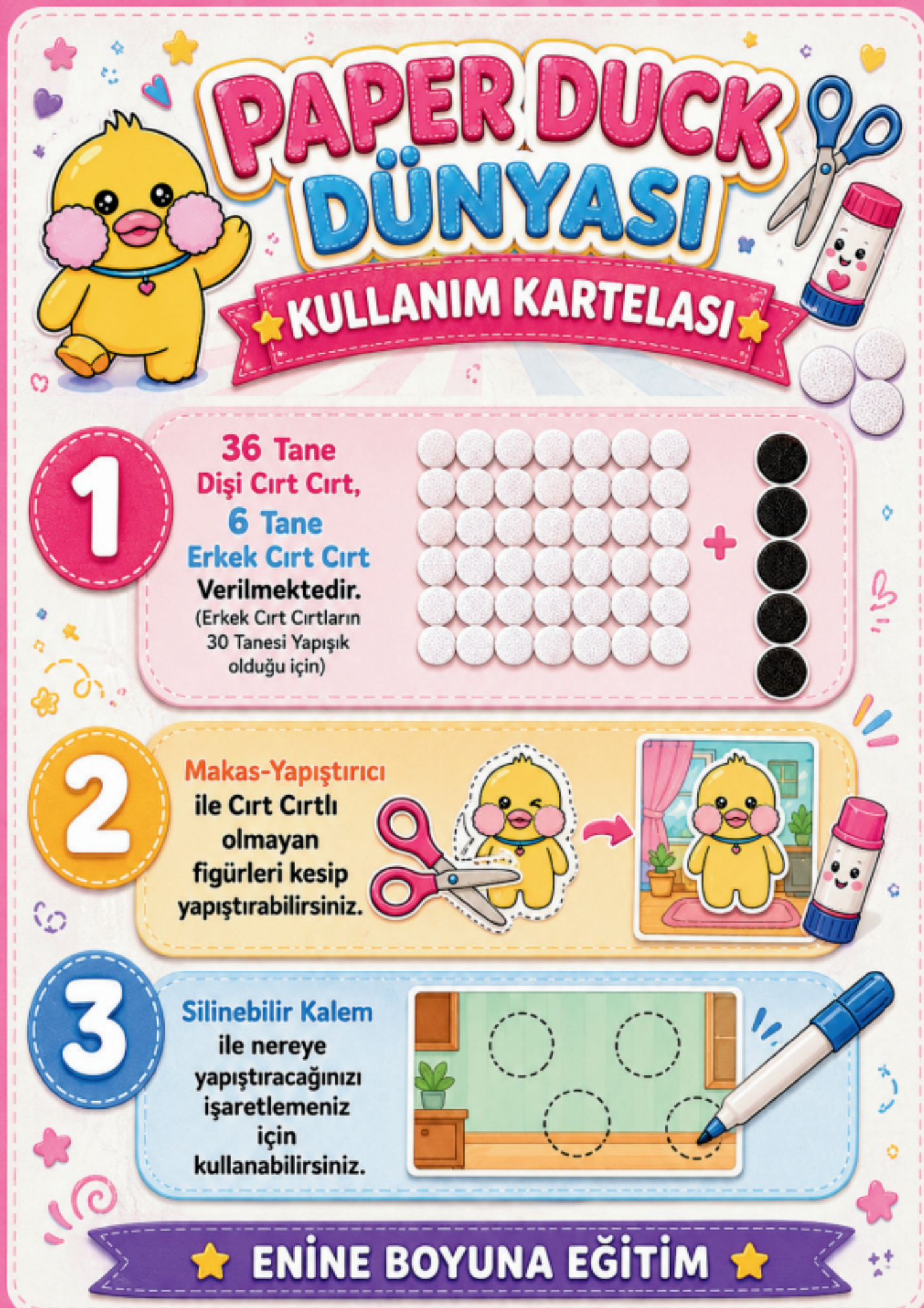 PAPER DUCK DÜNYASI – KES YAPIŞTIR CIRT CIRT AKTİVİTE SETİ