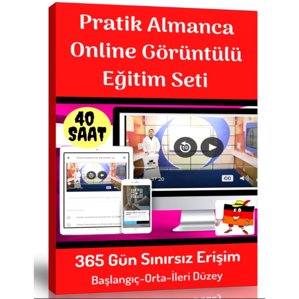 Pratik Almanca Online Görüntülü Eğitim Seti (Başlangıç-Orta-İleri Düzey)