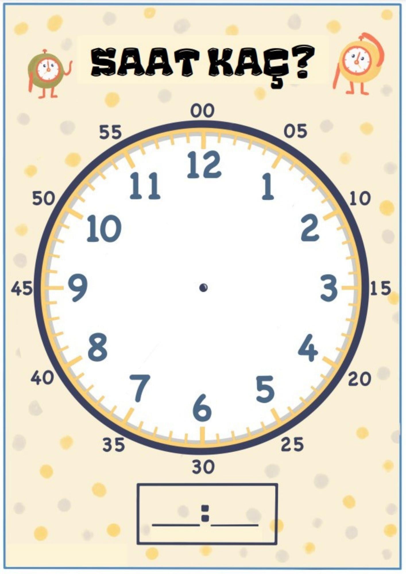 Saat Öğrenme Seti (Kes-Yapıştır-Yaz-Sil)