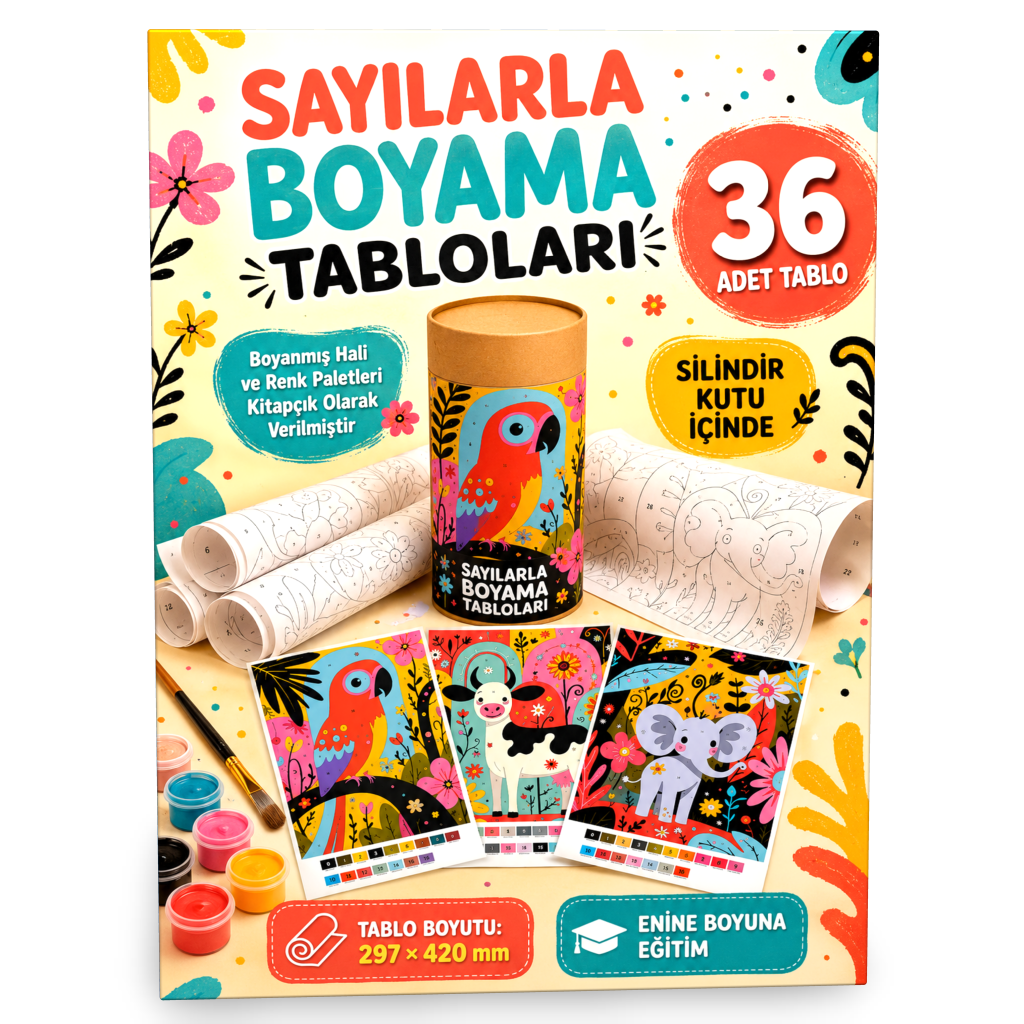 Sayılarla Boyama Tabloları – 36 Adet A3 Boyama Etkinliği