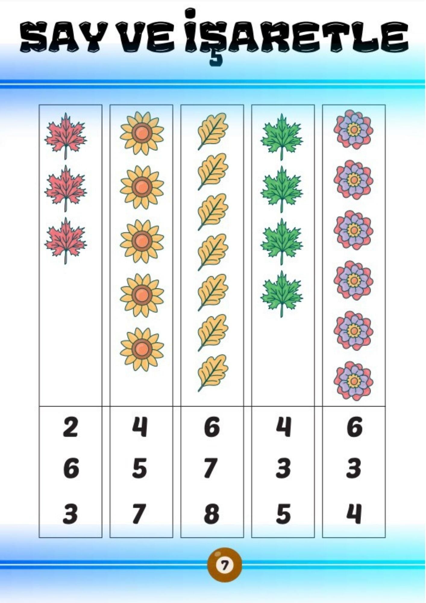 Saymayı Öğreten YAZ-SİL Kitabı (1-20)