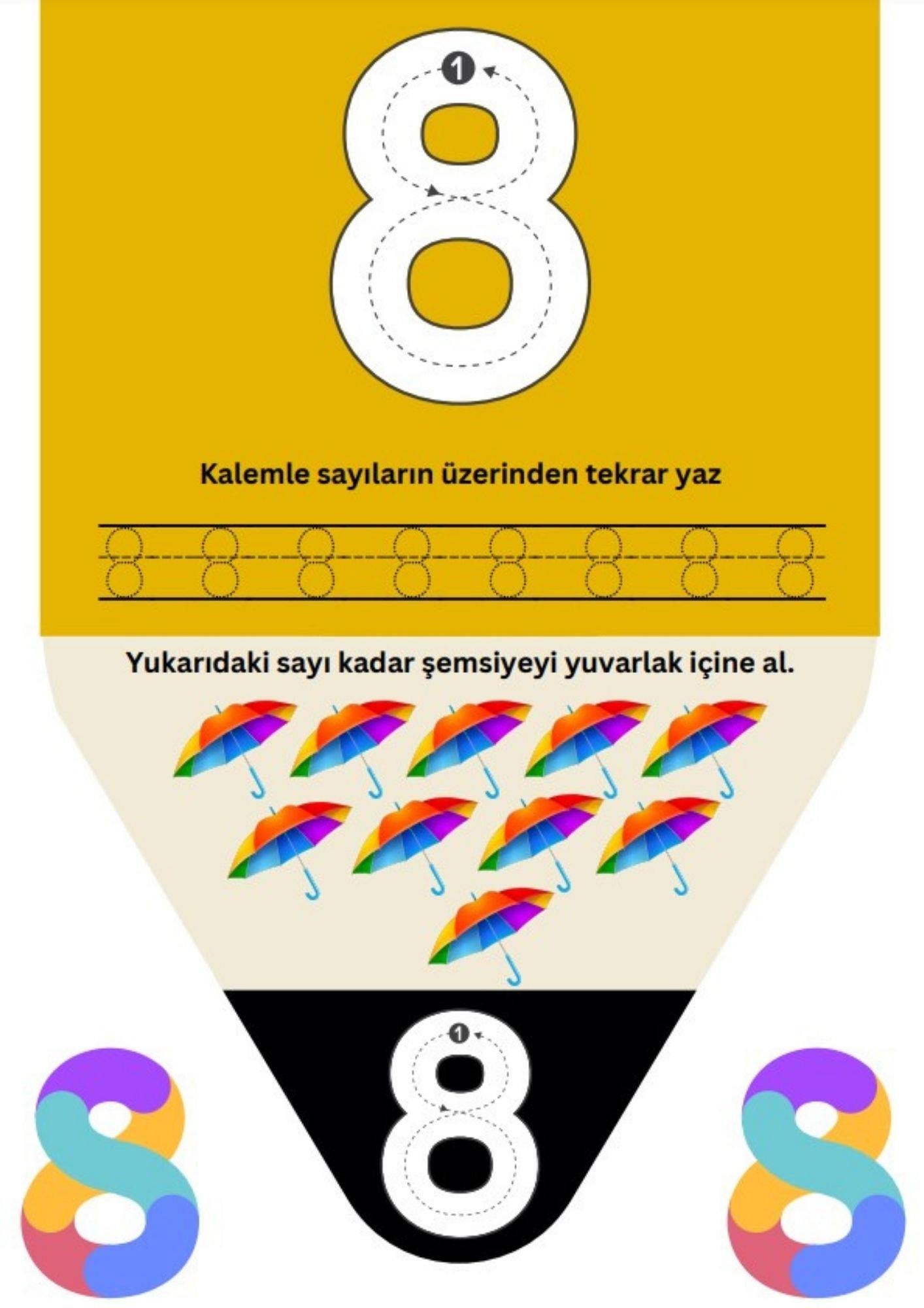 Sevimli Alfabe-Sayılar YAZ-SİL Kitabı 