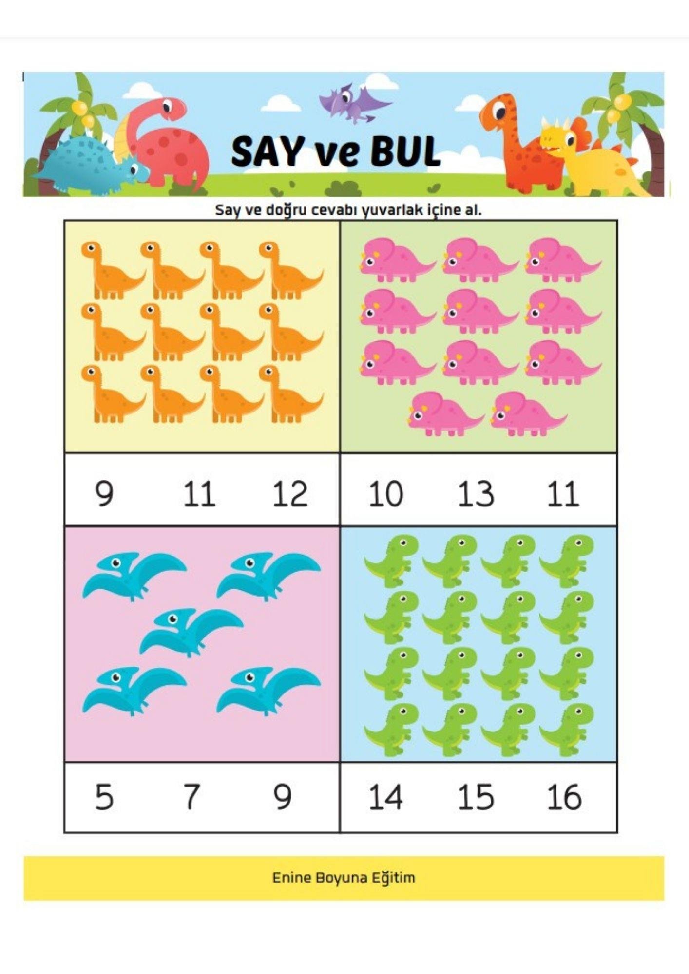 Sevimli Dinom Matematik YAZ-SİL Kitabı
