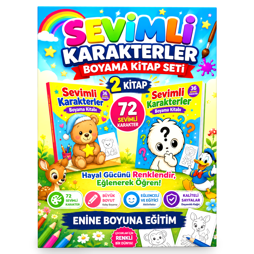 Sevimli Karakterler Boyama Kitap Seti (2 Kitap)