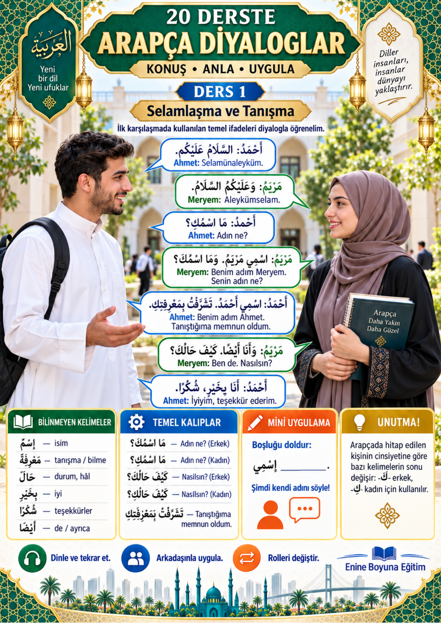SIFIRDAN İLERİ SEVİYEYE 120 DERSTE ARAPÇA Öğreten Kitap