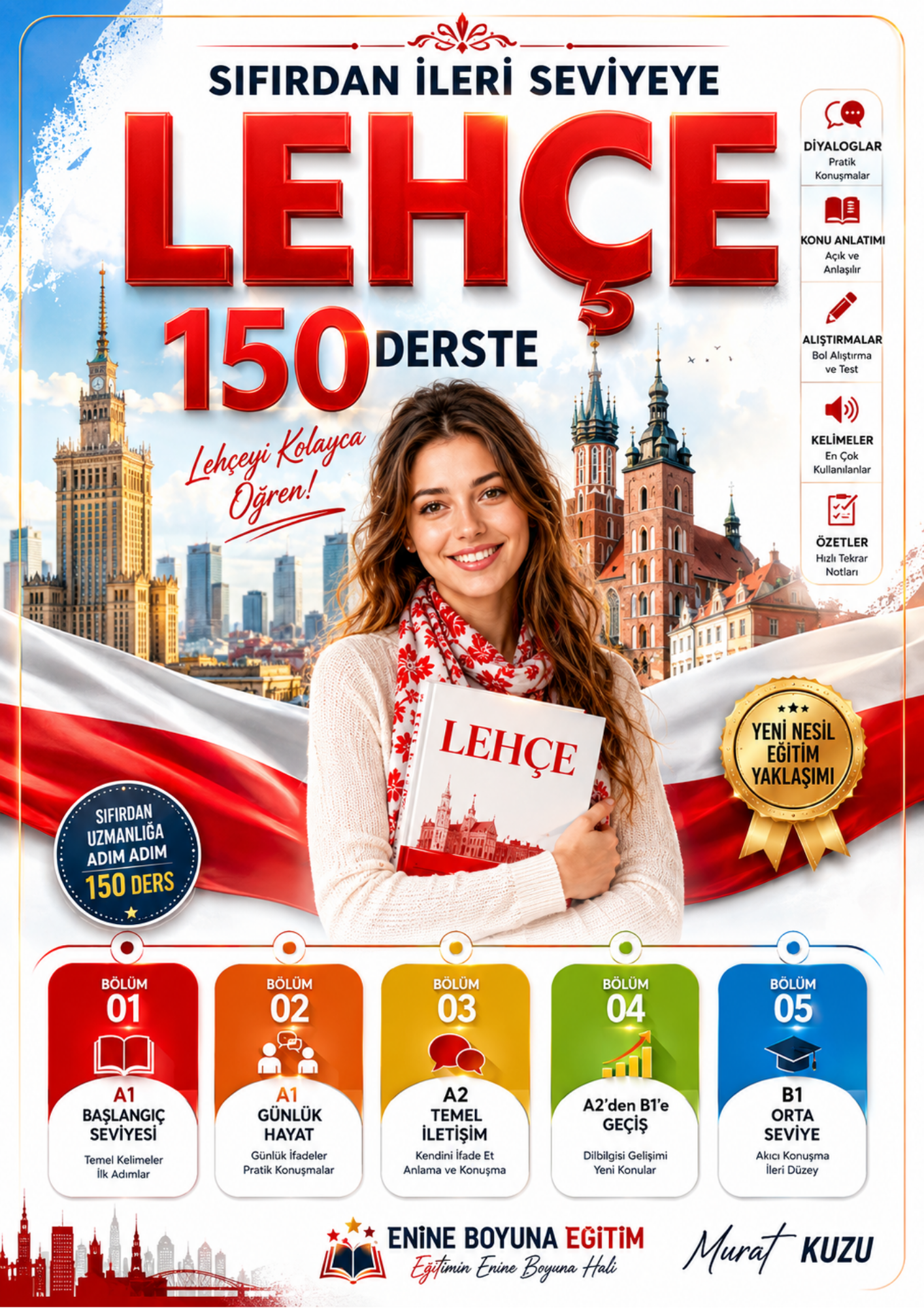 Sıfırdan İleri Seviyeye 130 Derste Lehçe – A1'den B2'ye Lehçe Öğrenme Kitabı