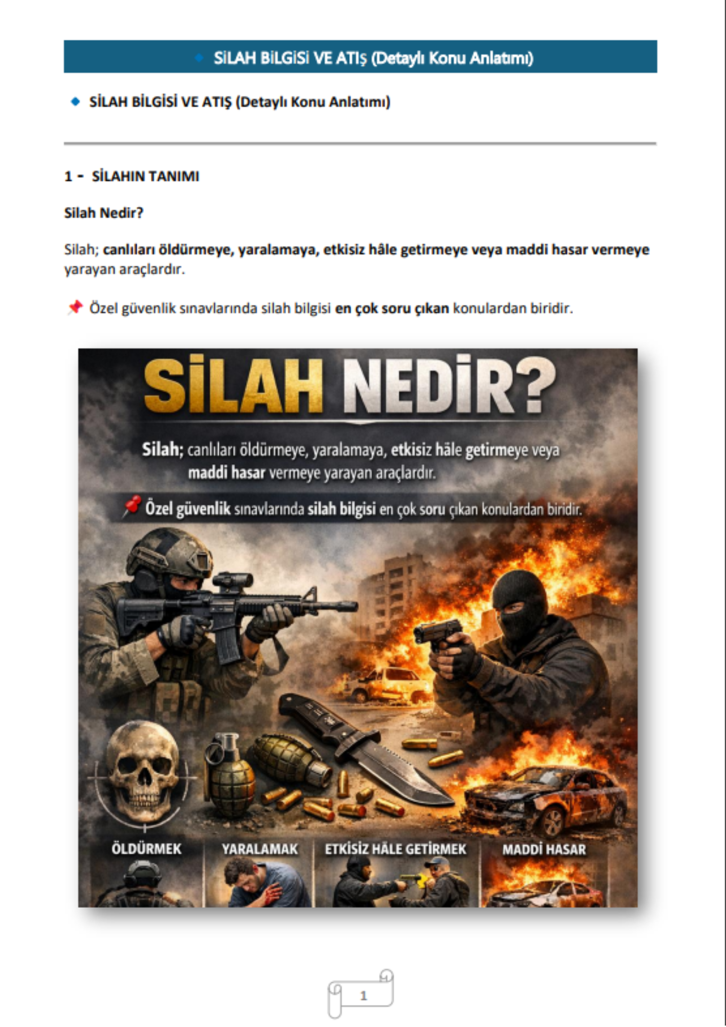 Silahlı Özel Güvenlik Sınavı Hazırlık Kitabı