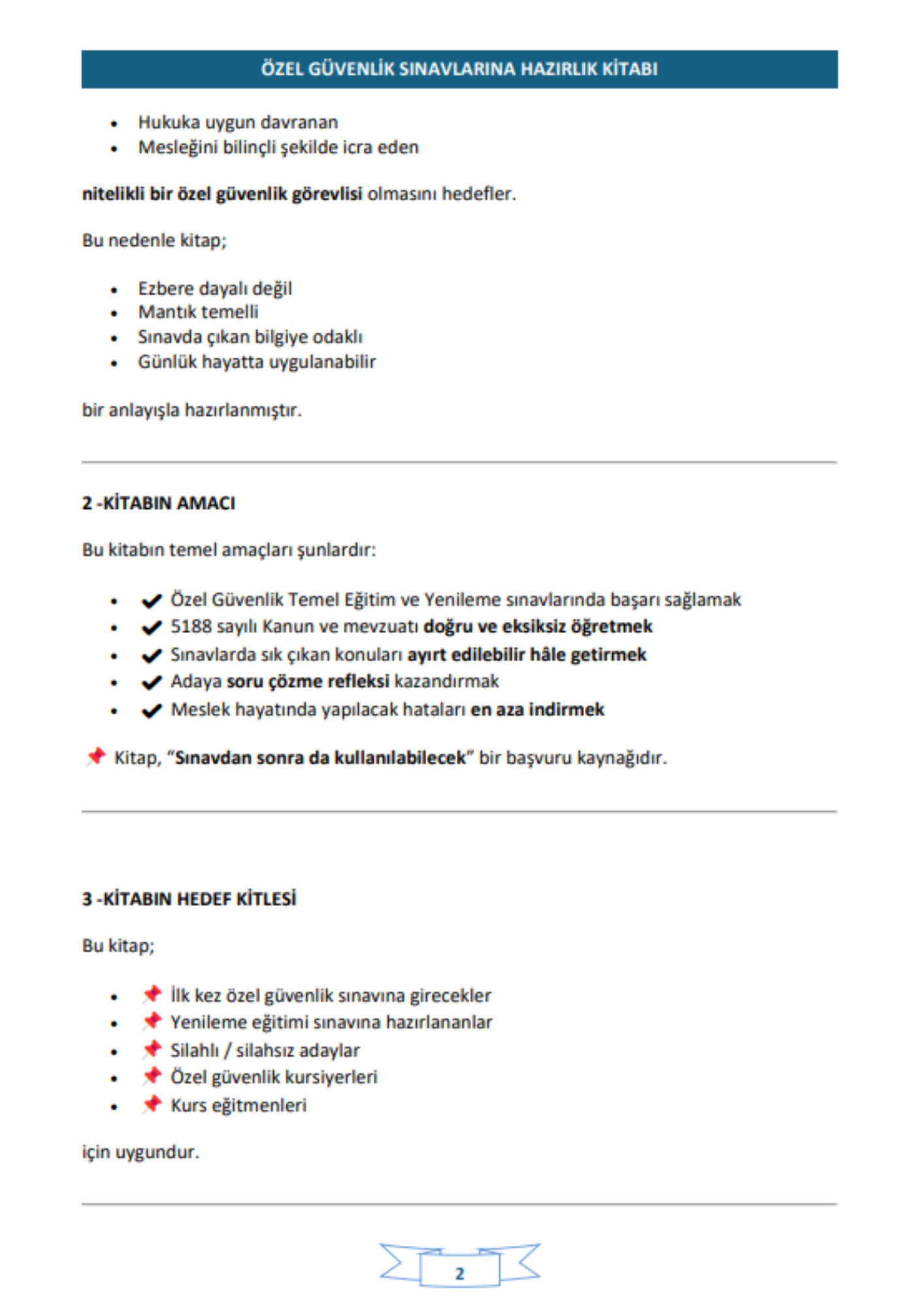 Silahsız Özel Güvenlik Sınavı Hazırlık Kitabı