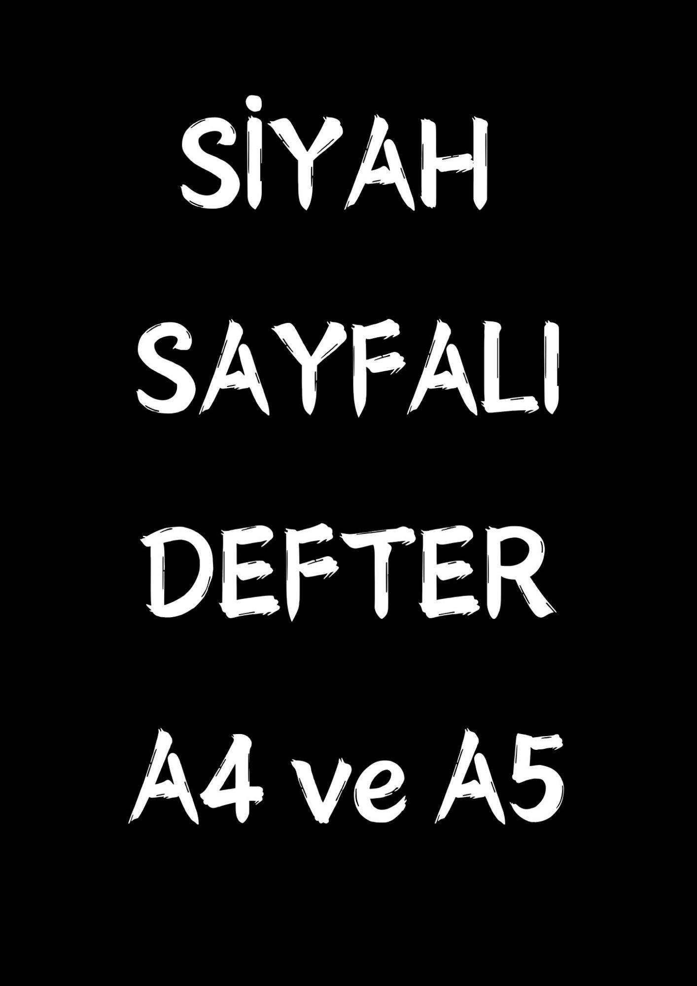 Siyah Sayfalı Defter A4-A5 Kalpli (60 Sayfa) Beyaz Kalem Hediyeli