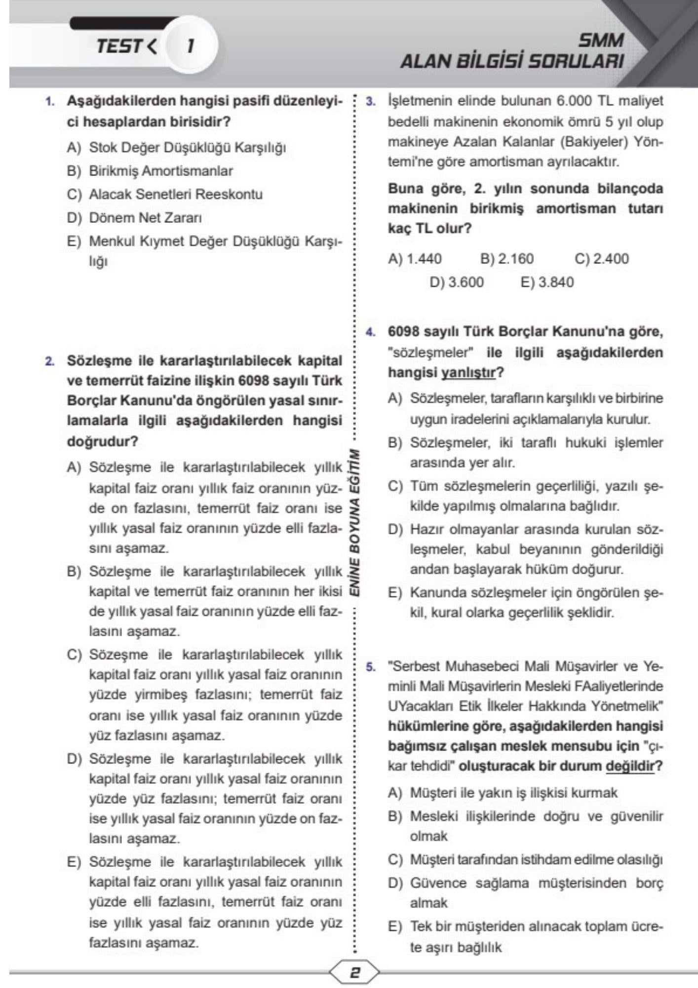 SMMM Çıkacak Sorular PDF Eğitim Seti (1378 Deneme)