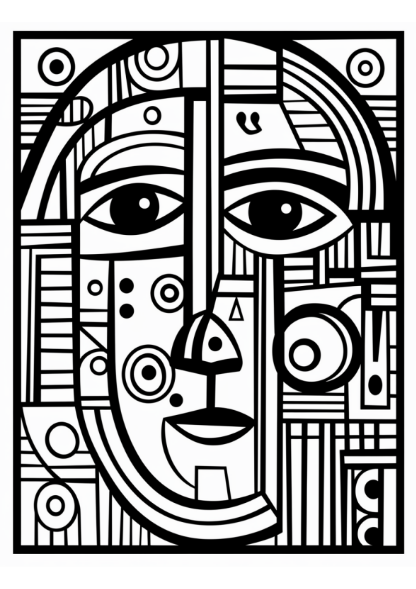 Soyut Yüzler Boyama Kitabı – Abstract Faces (50 Özgün Boyama)