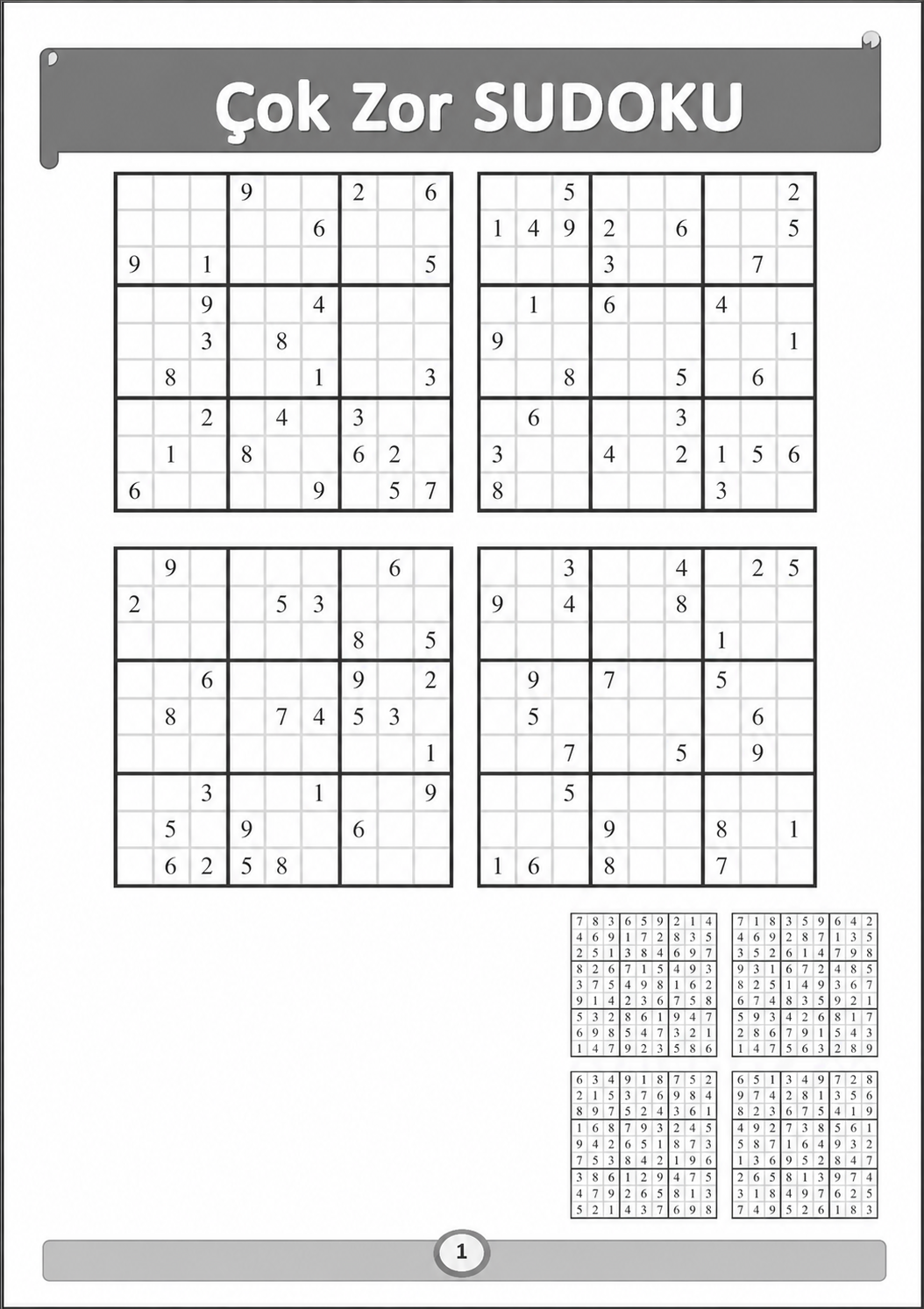 Sudoku İleri Seviye Bulmaca Kitabı-1