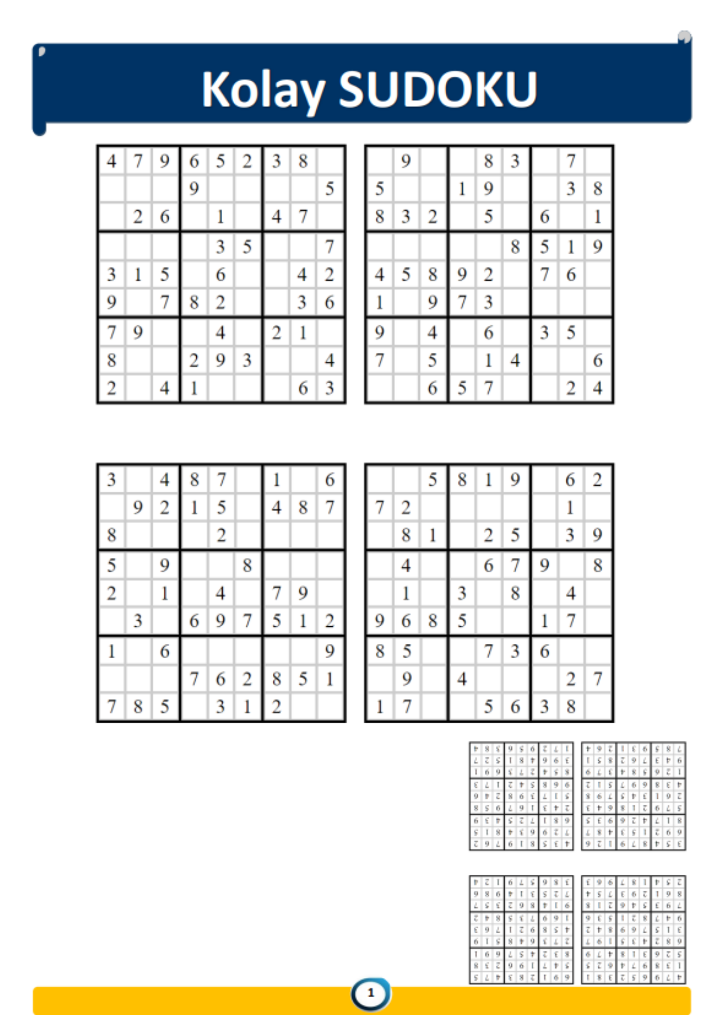 Sudoku Kolay Eğitim Kitap Seti
