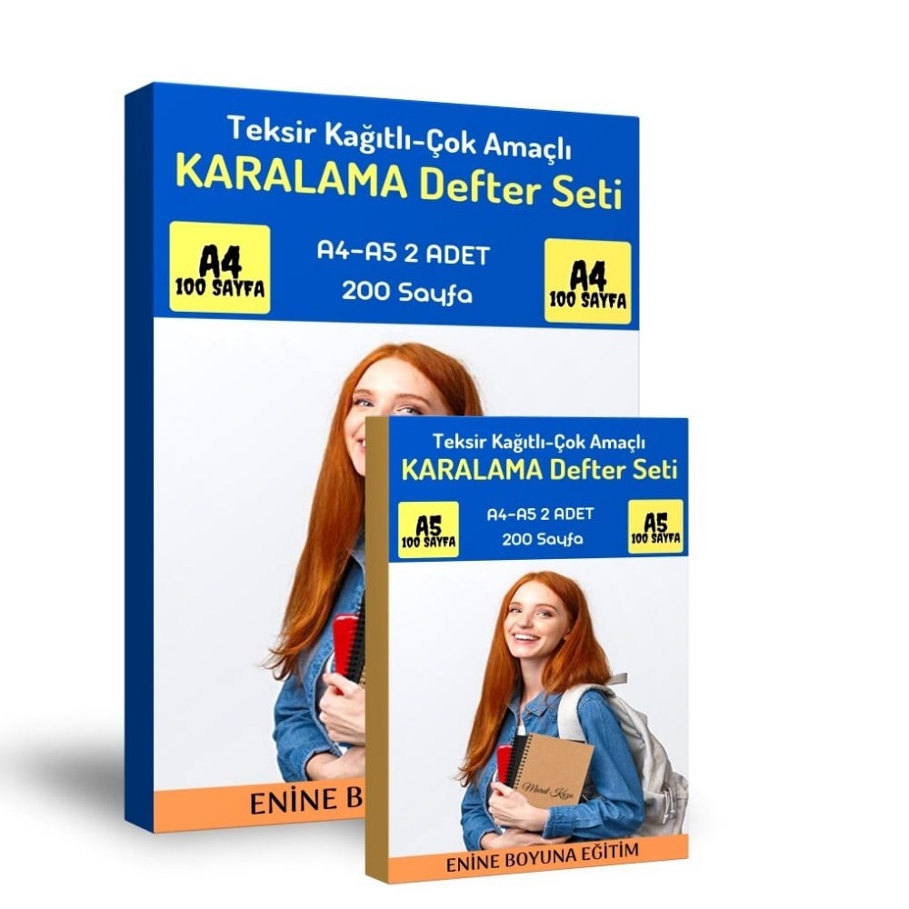 Teksir Kağıtlı Karalama Defter Seti (A4-A5)