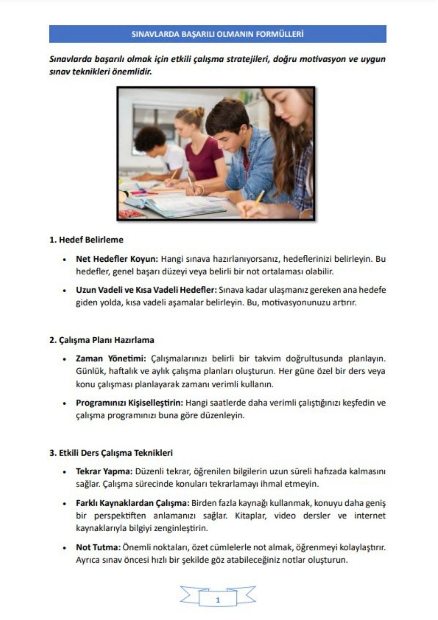 Tüm Sınavlarda Başarılı Olmanın Formülleri (%100 Başarı)