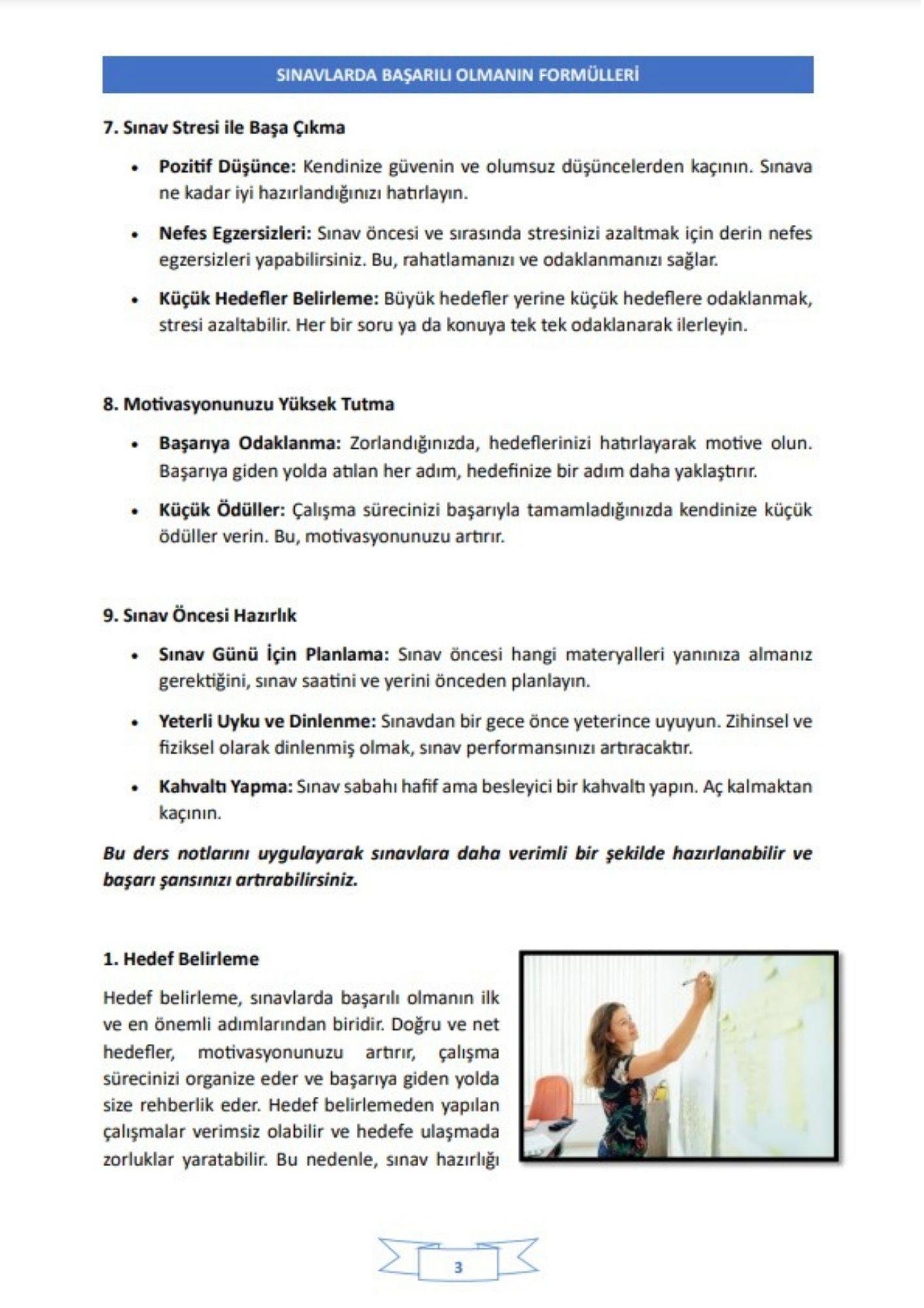 Tüm Sınavlarda Başarılı Olmanın Formülleri (%100 Başarı)