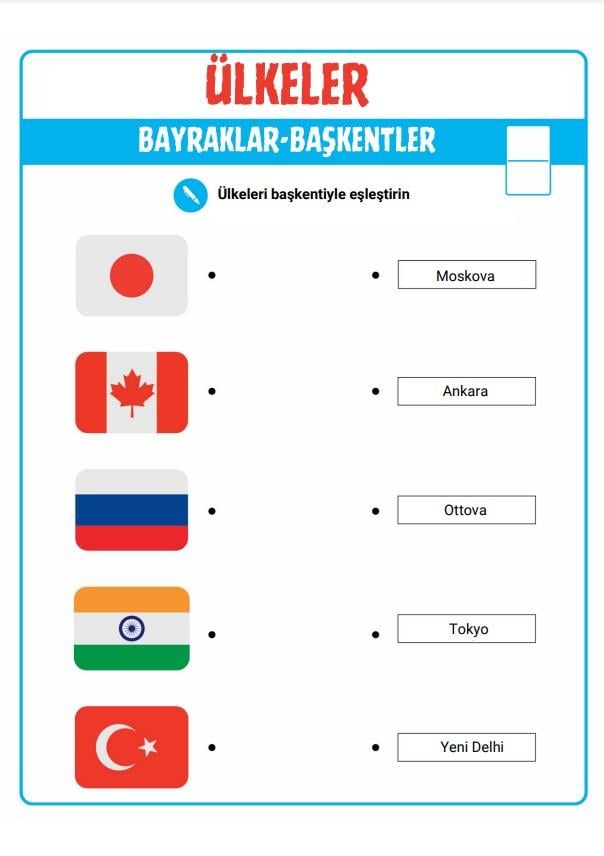 Ülke Bayrakları Yaz-Sil Kitabı (Herkes İçin)