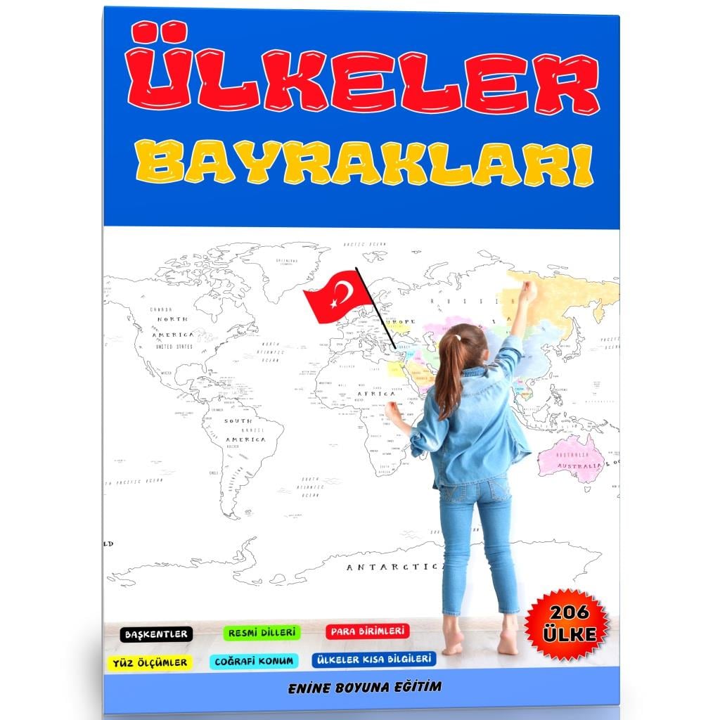 Ülkeleri ve Bayrakları Öğreten Boyama Kitabı 