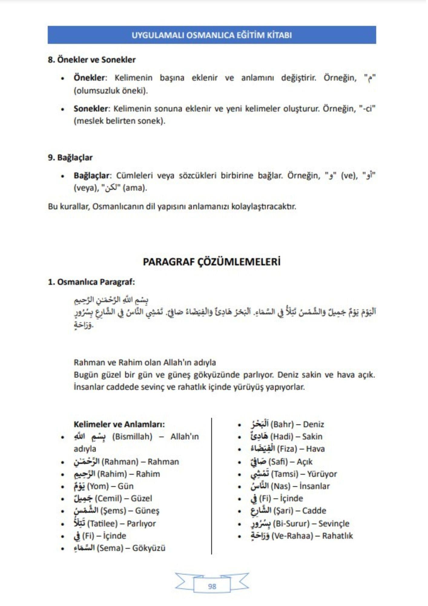 Uygulamalı Osmanlıca Eğitim Kitabı 