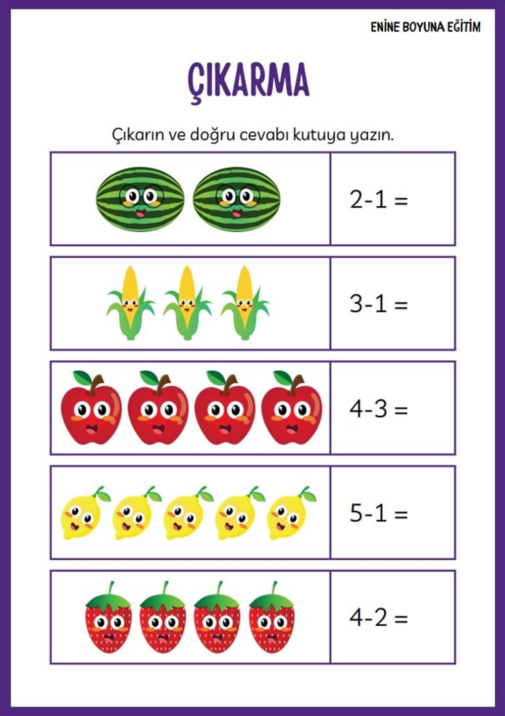 YAZ-SİL İlk Matematik Kitabım