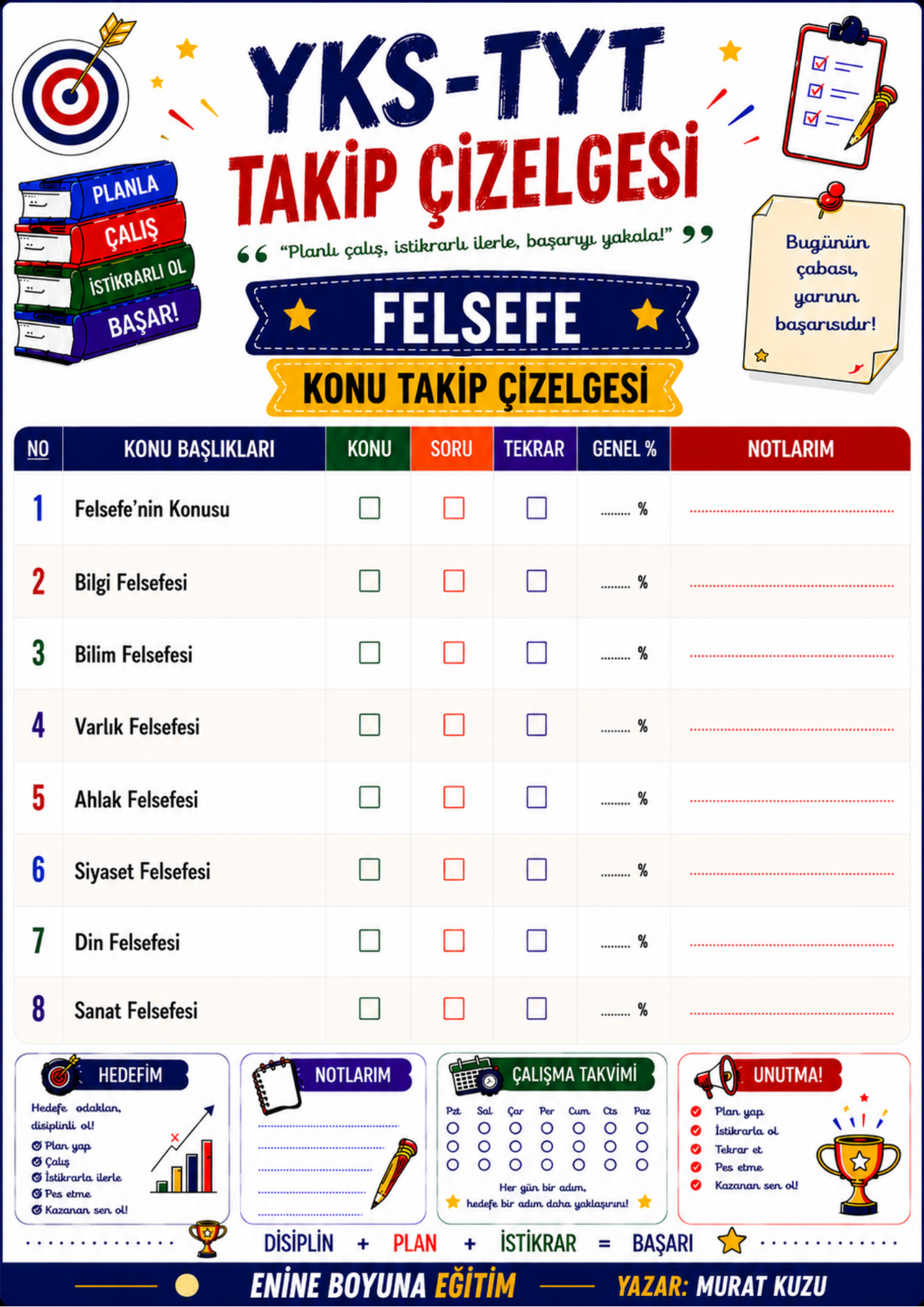 YKS–TYT Takip Çizelgesi