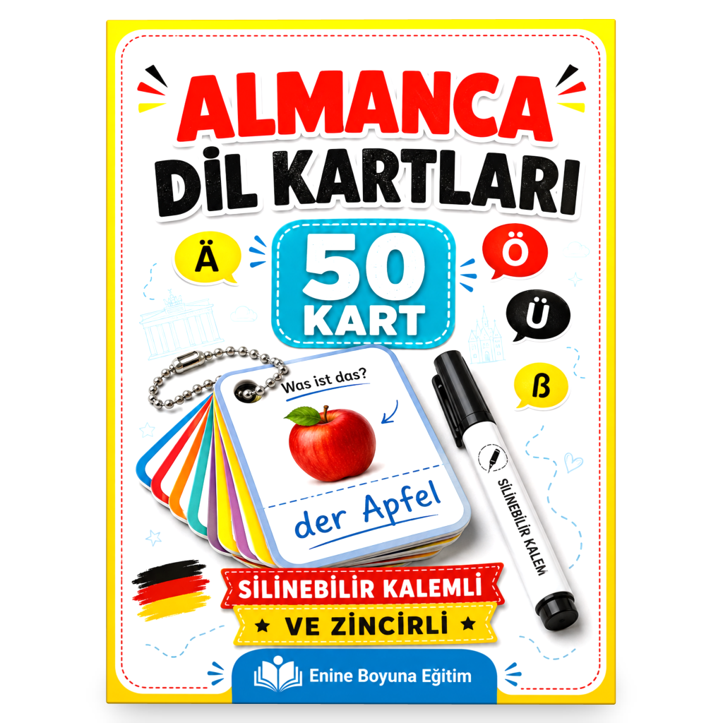 Zincirli Almanca Dil Kartları (YAZ-SİL)
