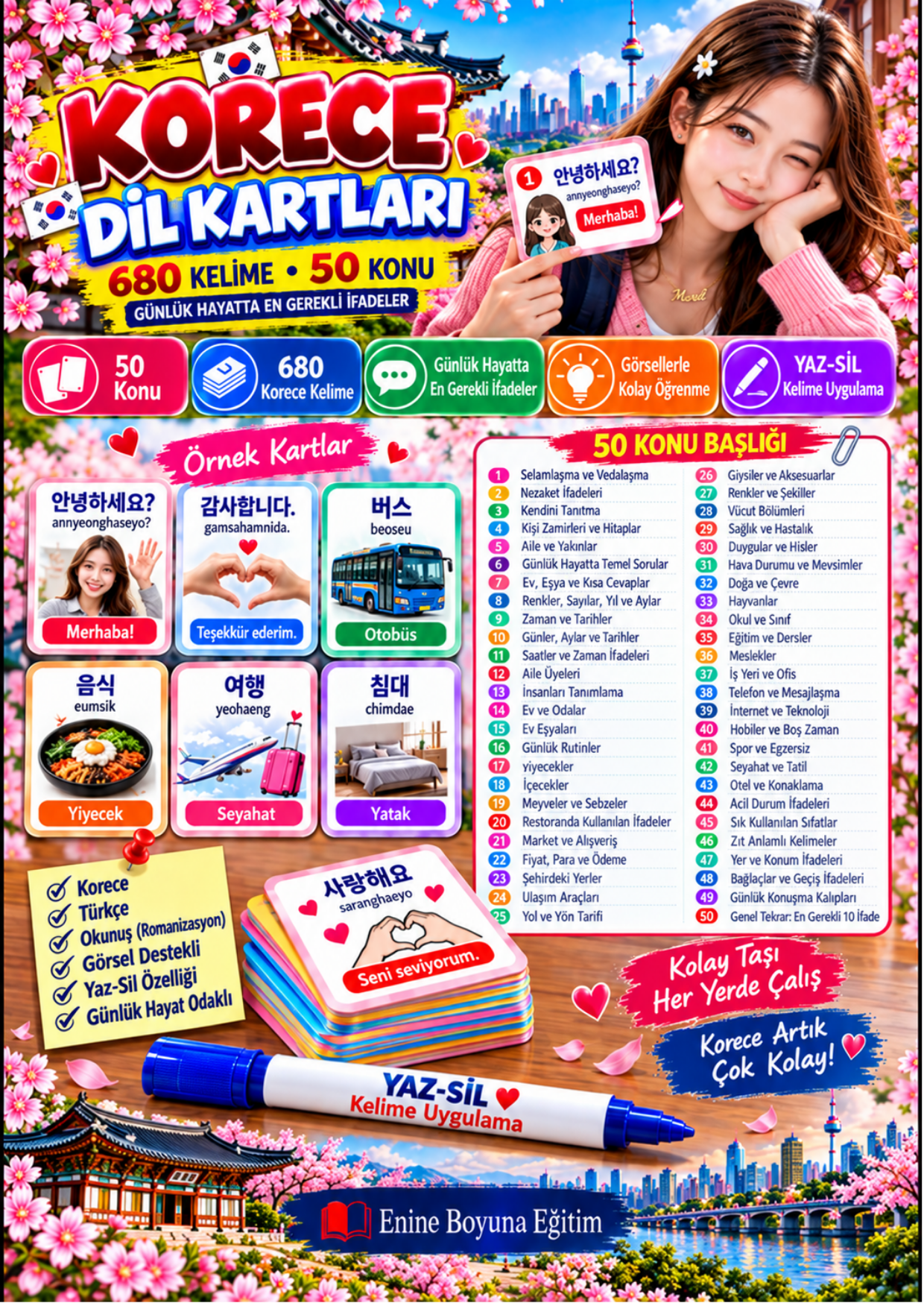 Zincirli Korece Dil Kartları 