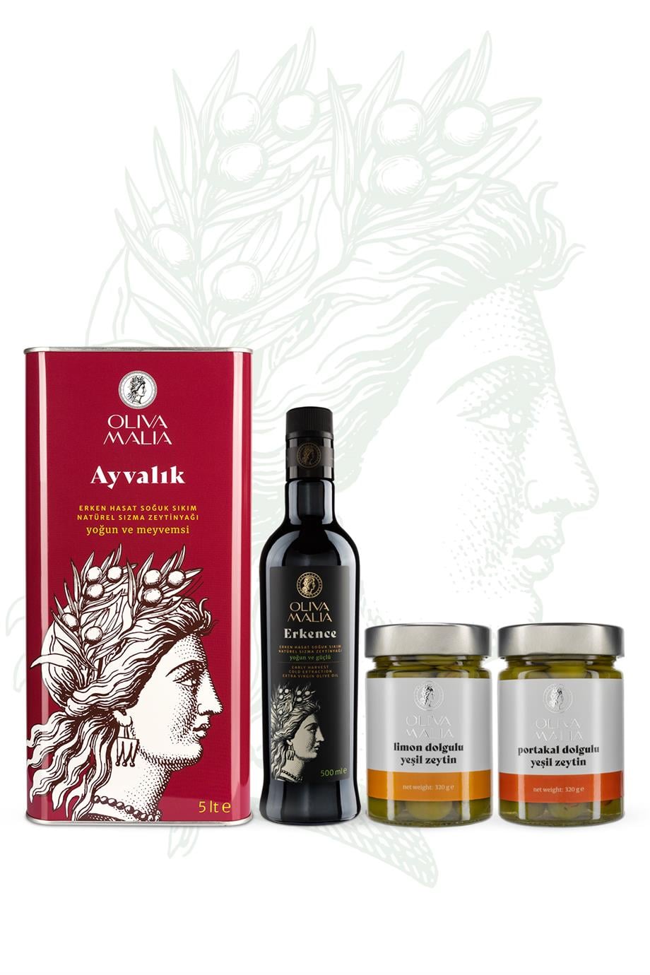 Avantajlı Gurme Mutfak Seti(5 Lt Ayvalık, 500 Ml Erkence, 2 Adet Dolgulu Zeytin)