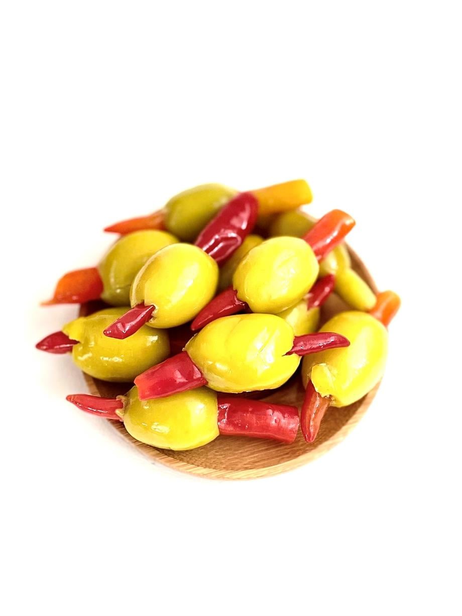 Gurme Lezzetler Dolgulu Yeşil Zeytin Seti(Acı Biber, Sarımsak, Izgara)