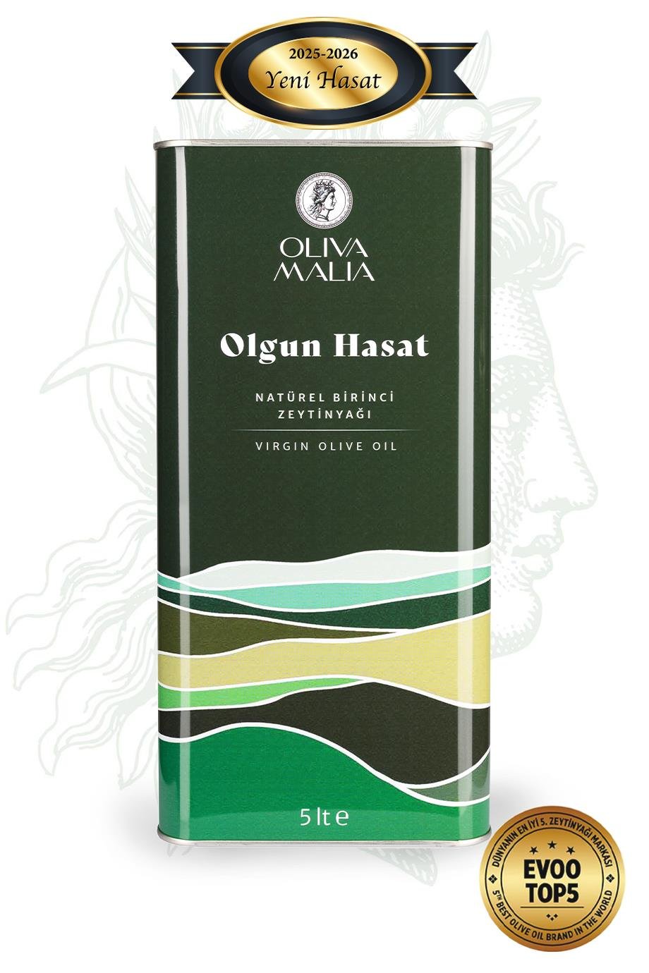Olgun Hasat Serisi Natürel Birinci Zeytinyağı 5000 ml - Soğuk Sıkım 