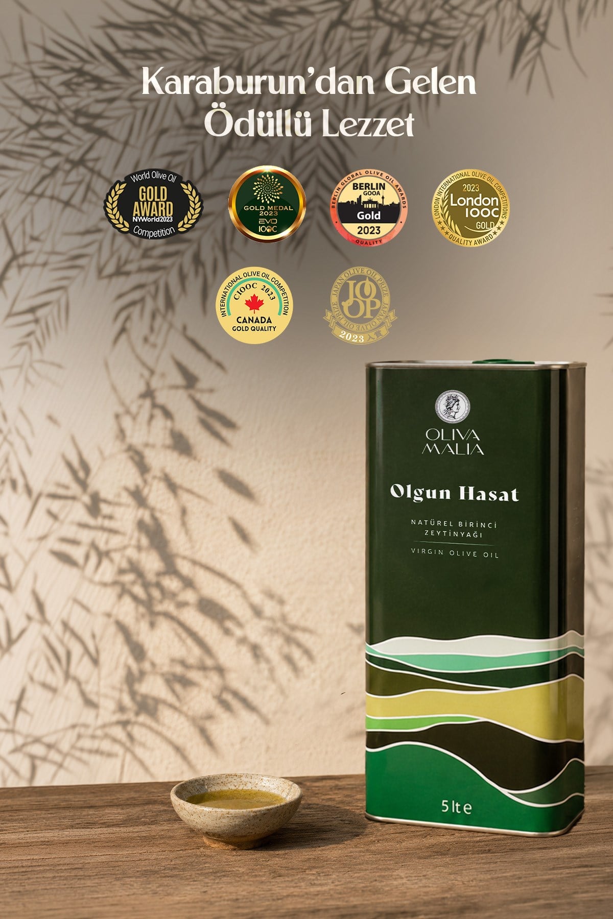 Olgun Hasat Serisi Natürel Birinci Zeytinyağı 5000 ml - Soğuk Sıkım 