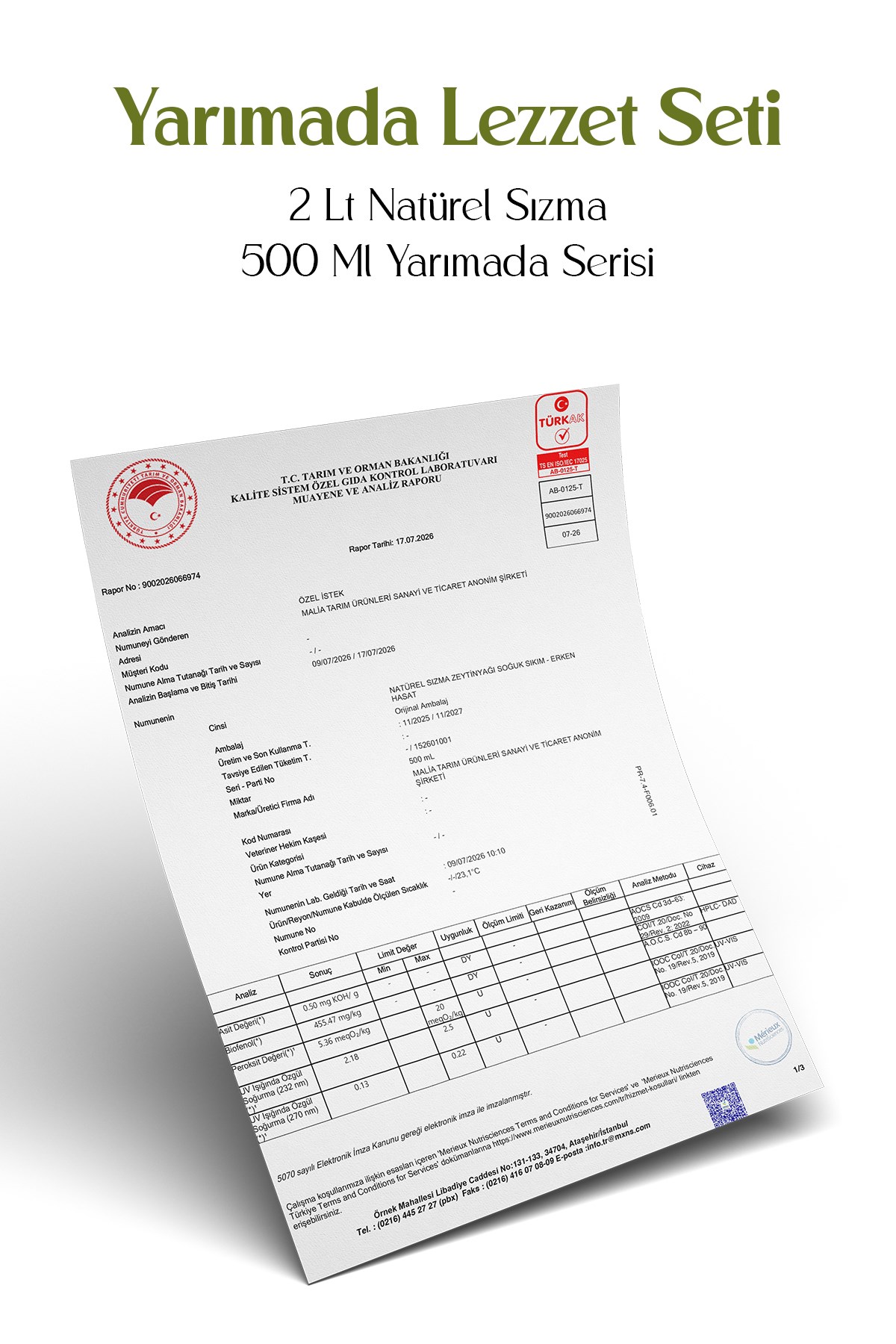 Yarımada Lezzet Seti ( 2 Lt Natürel Sızma, 500 Ml Yarımada Serisi)