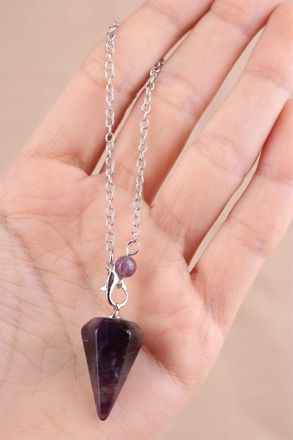 Ametist Doğal Taş Pandül - Sarkaç