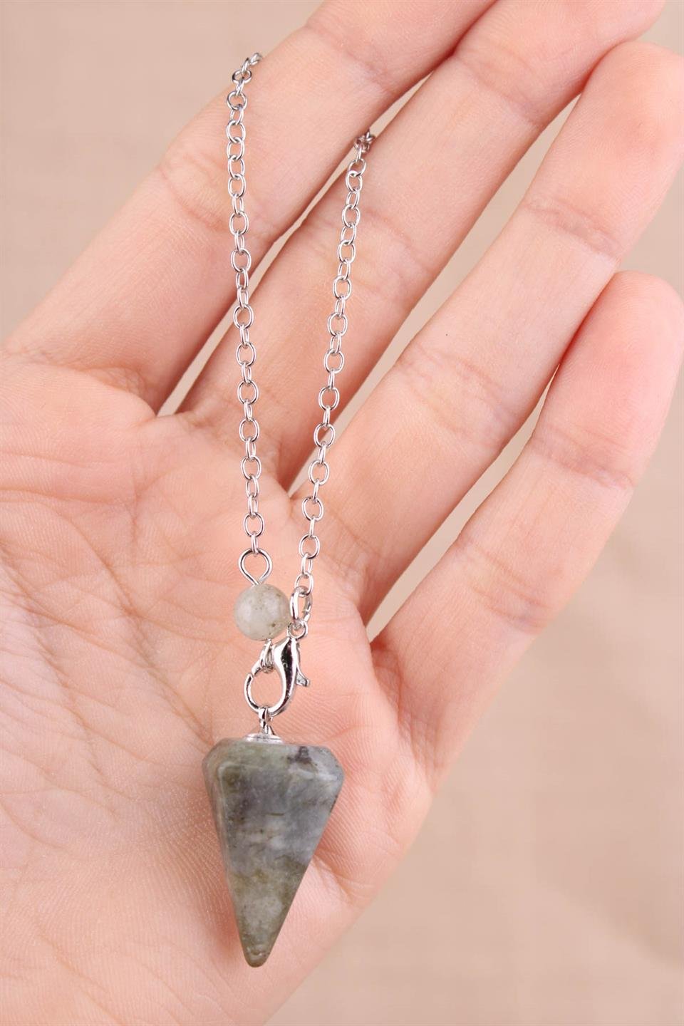 Labradorit Doğal Taş Pandül - Sarkaç