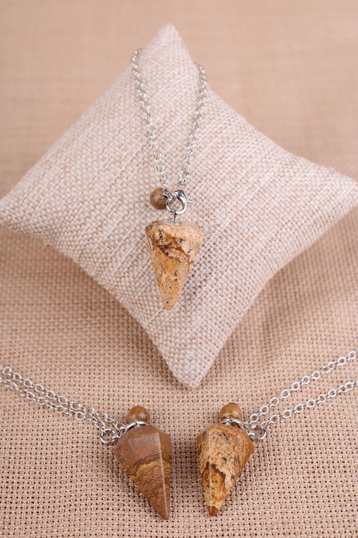 Odun Jasper Doğal Taş Pandül - Sarkaç