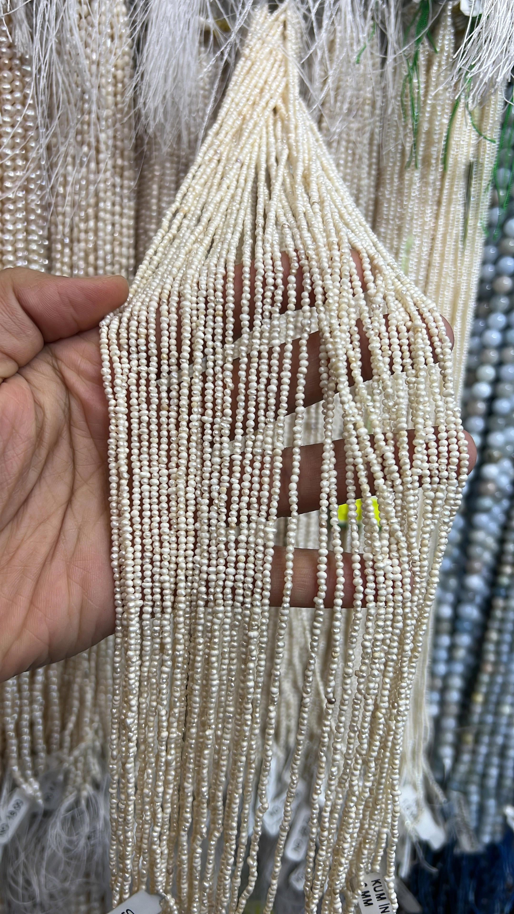 Orijinal Kum İncisi AA Kalite 2 mm Doğal Taş Dizi