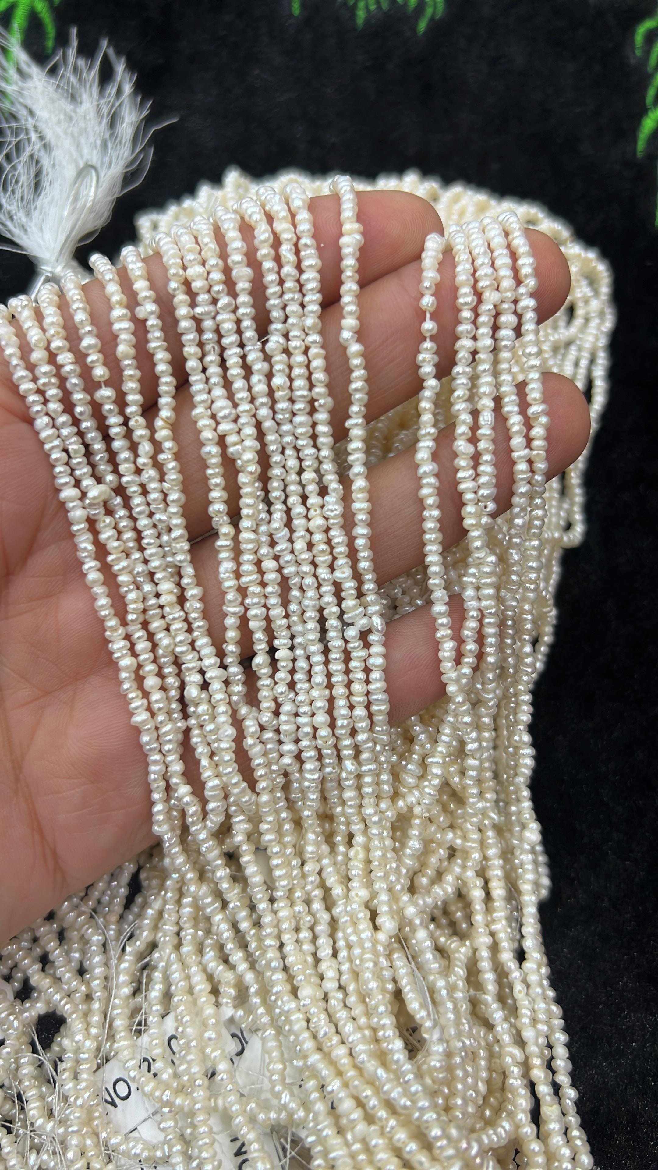 Orijinal Kum İncisi AA Kalite 2 mm Doğal Taş Dizi