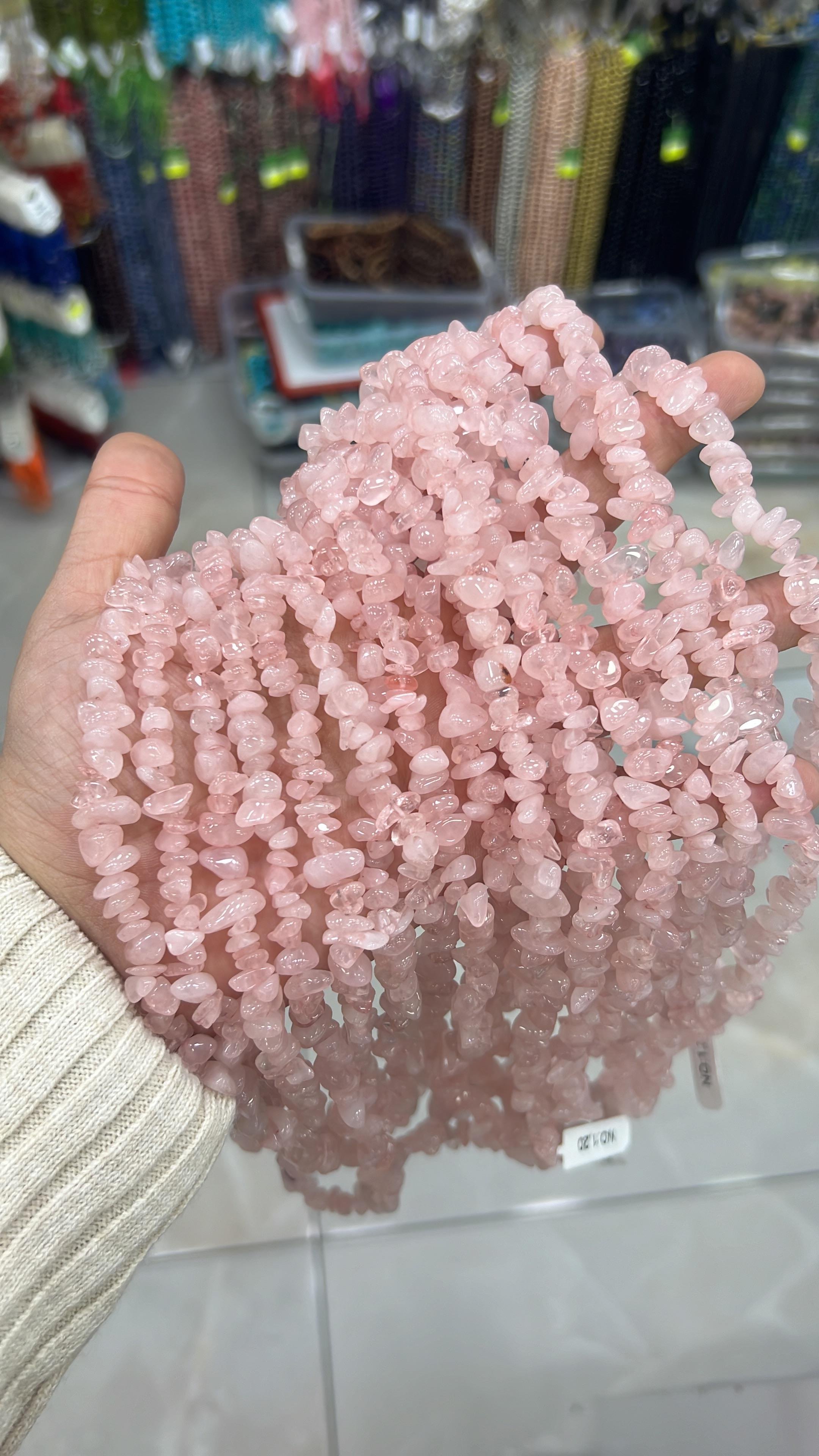 Pembe Kuvars Kırık Taş Model Doğal Taş Dizi (80 cm)