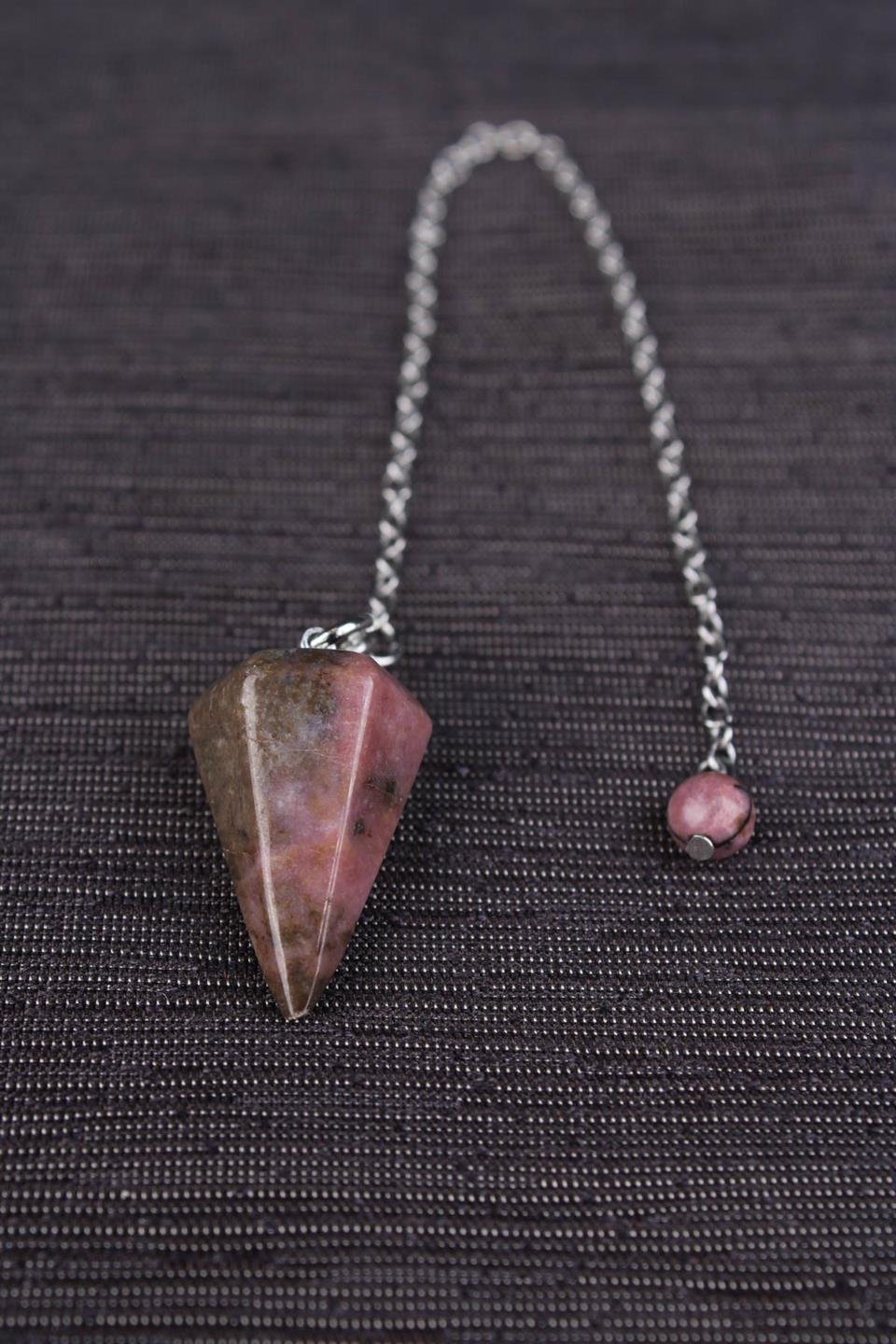 Rodonit Doğal Taş Pandül - Sarkaç