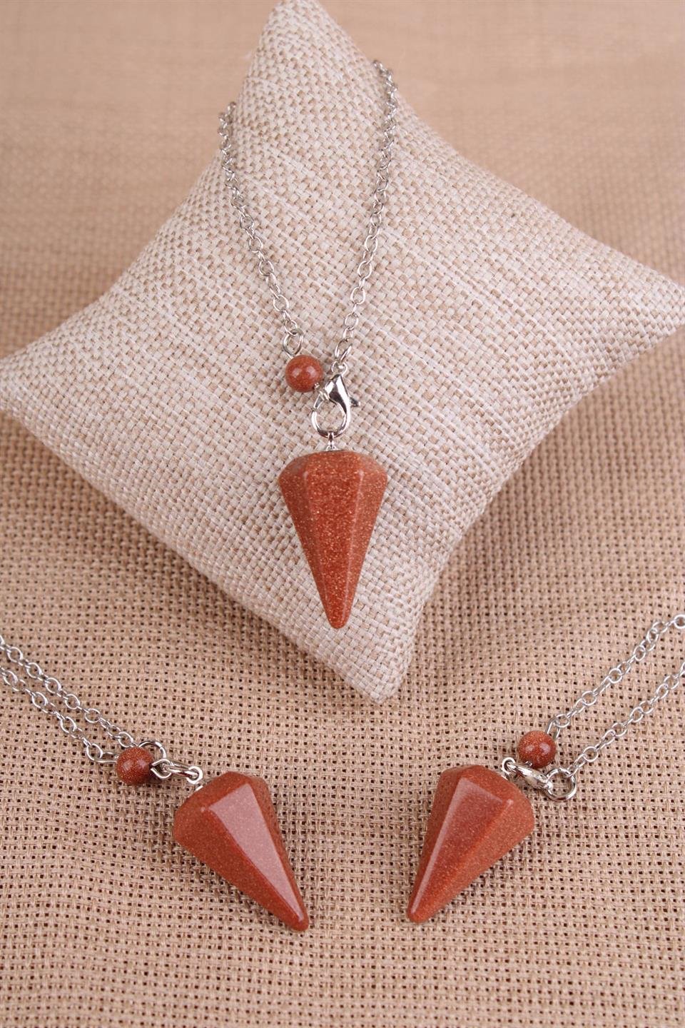 Yıldız Taşı Kahverengi Doğal Taş Pandül - Sarkaç