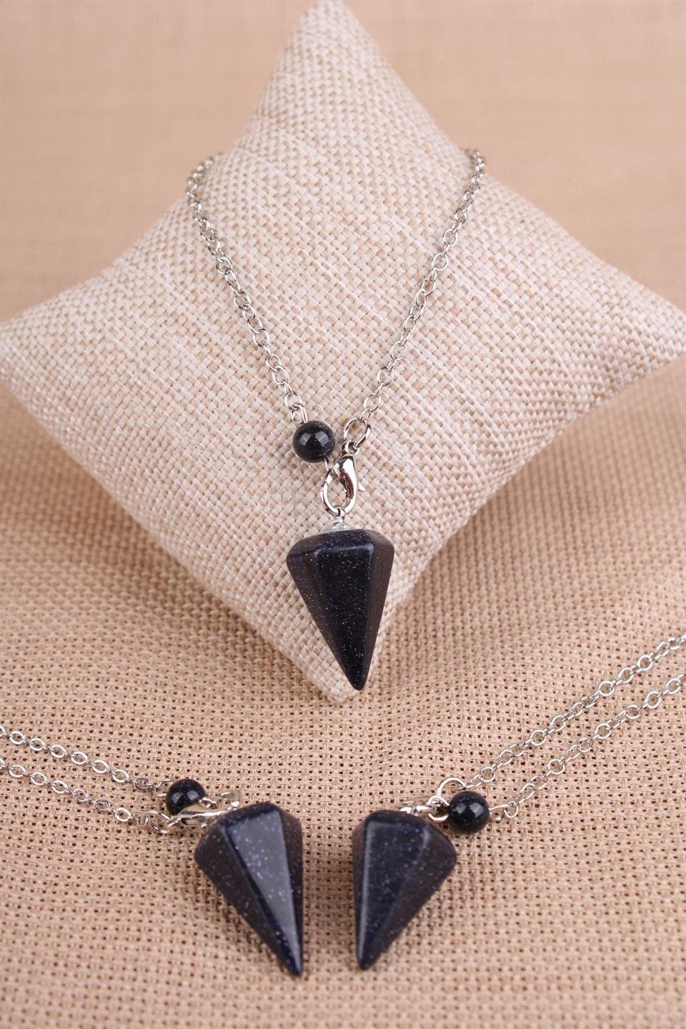 Yıldız Taşı Lacivert Doğal Taş Pandül - Sarkaç