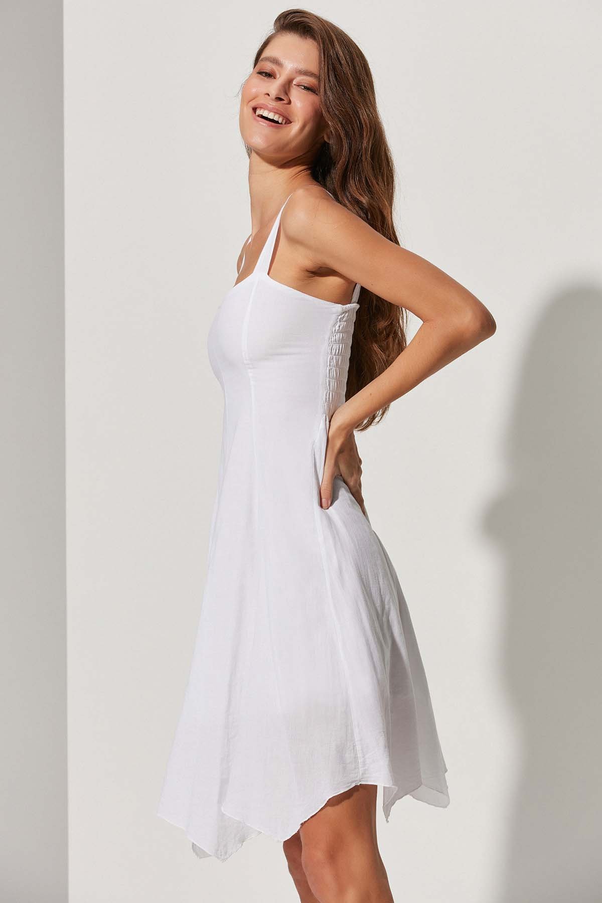 Askılı Bodrum Bezi Kısa Kadın Elbise